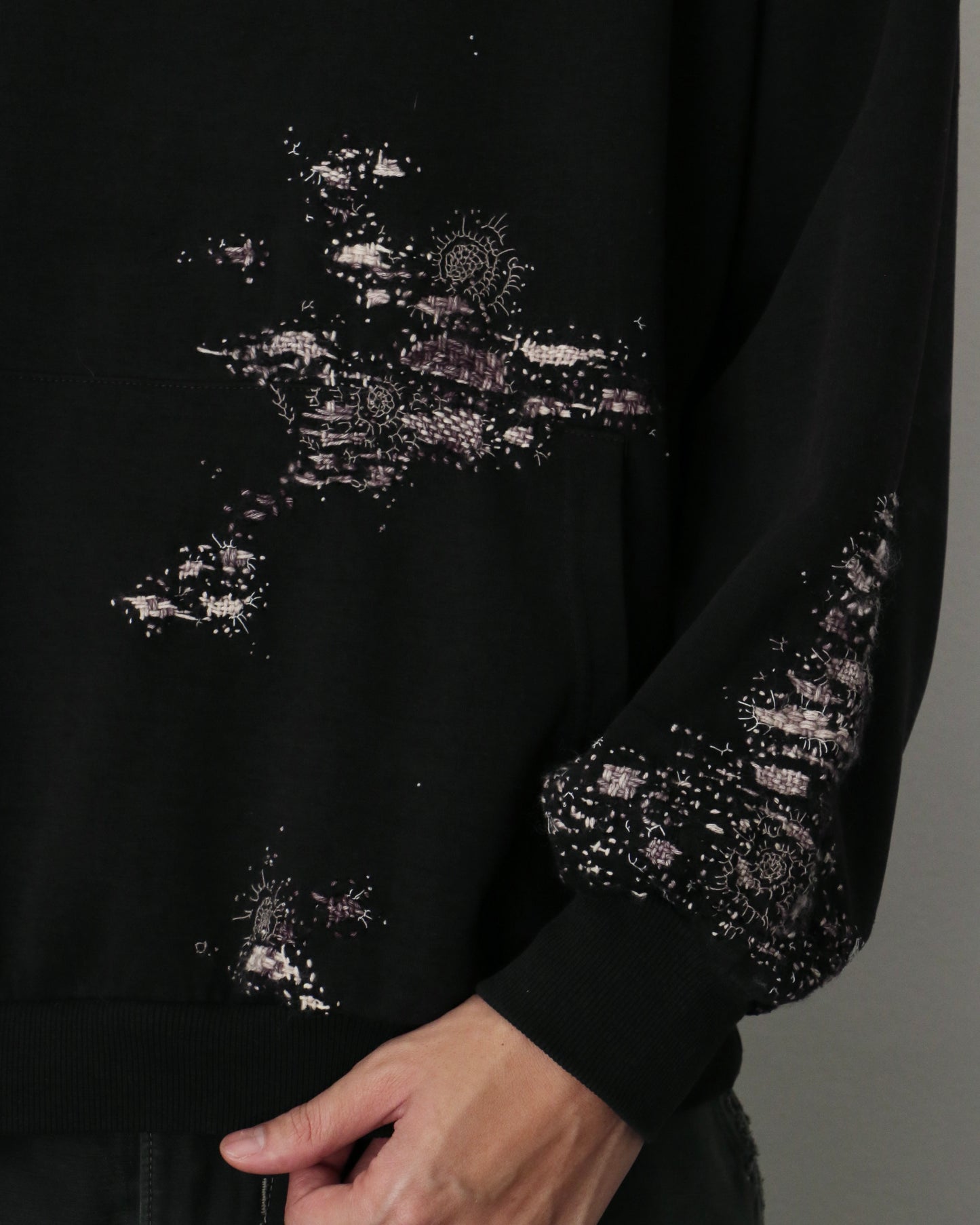 "Embroidered "BORO" Black Hoodie