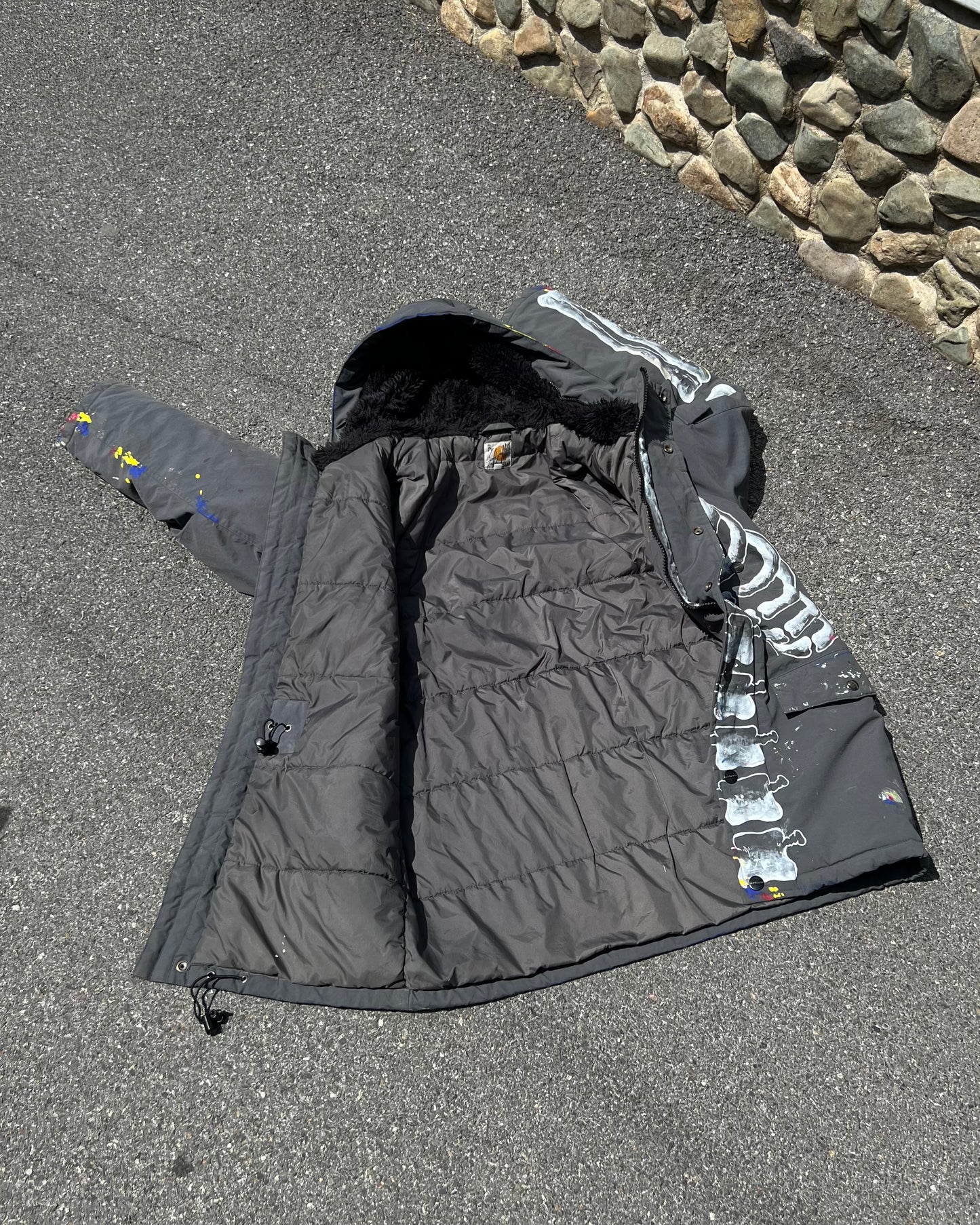 "'SKELETON Grey Parka Jacket ☠️☠️