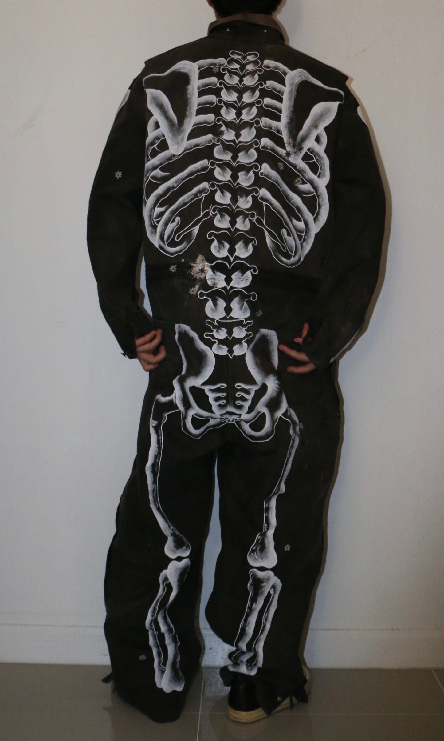 ""SKELETON Faded Black Coveralls