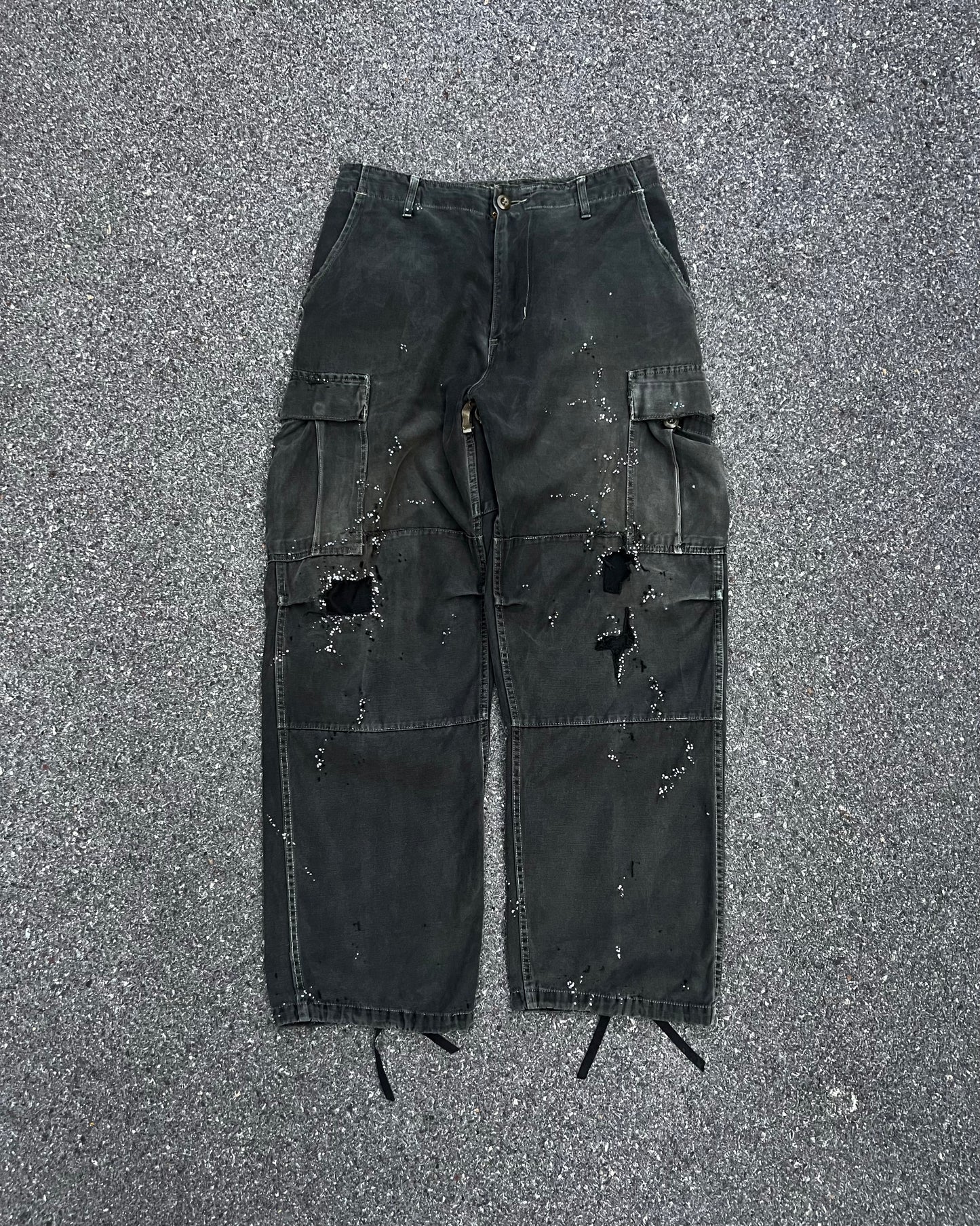 ""'Embroidered Dot Faded Cargo