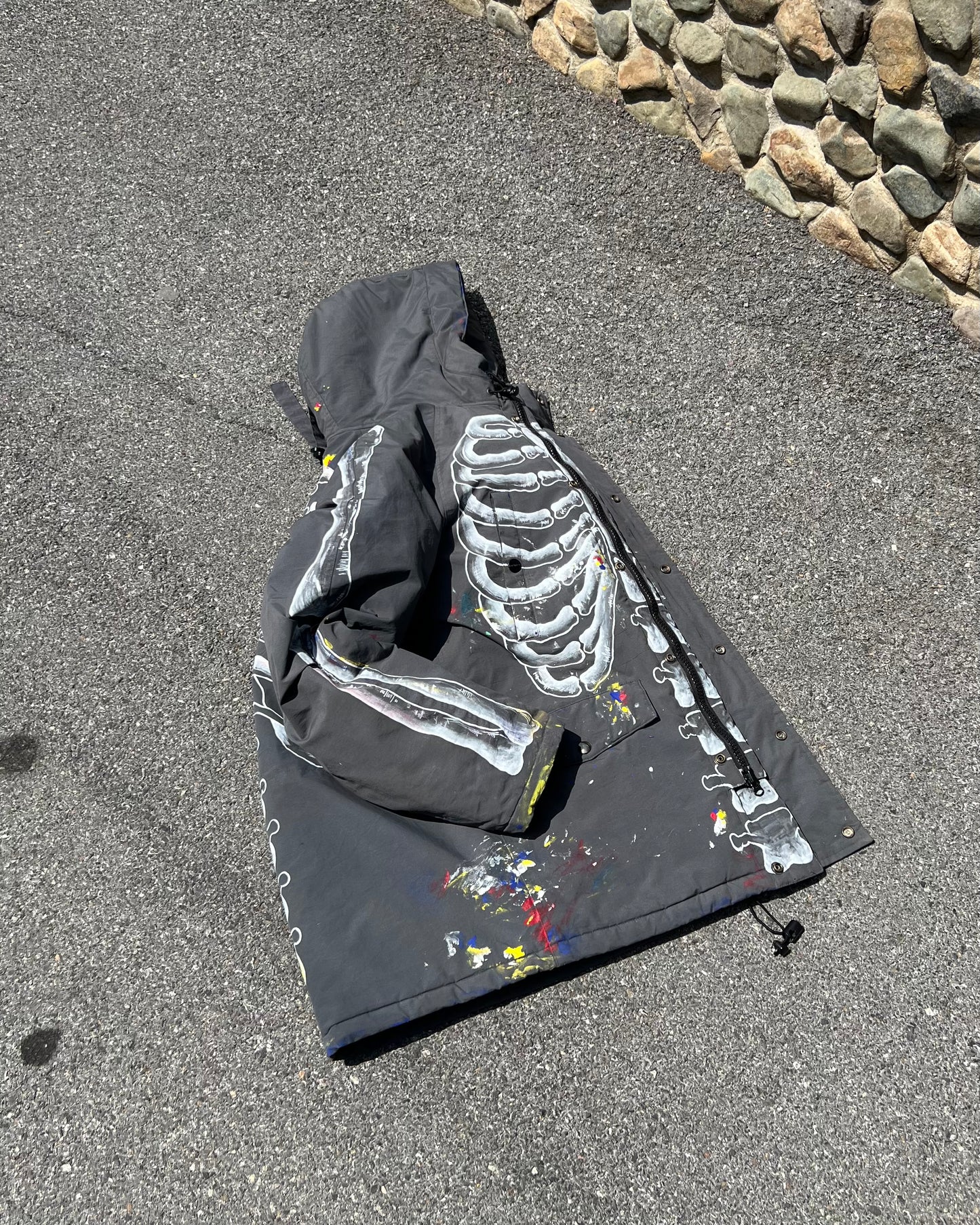 "'SKELETON Grey Parka Jacket ☠️☠️