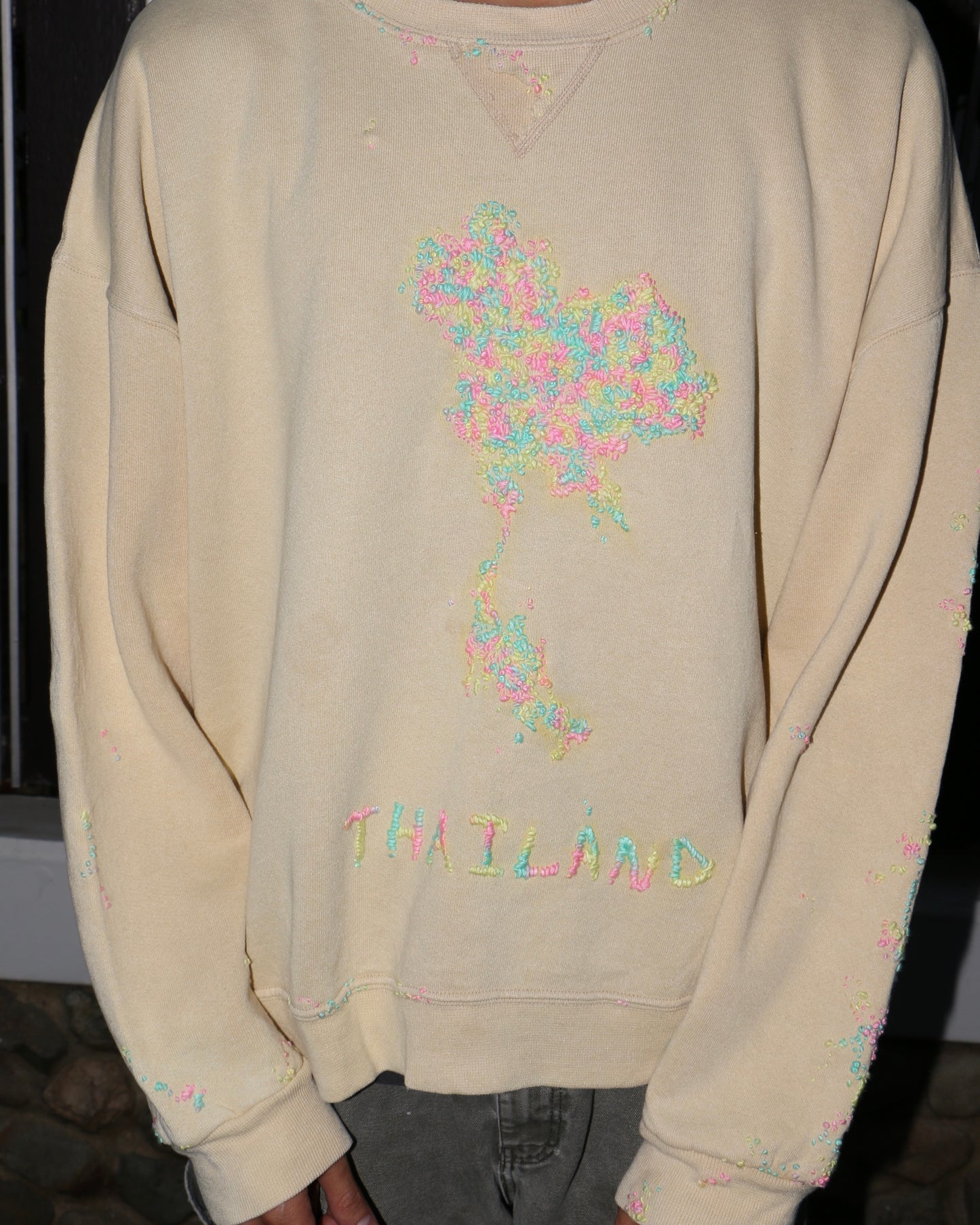 "Embroidered "THAILAND MAP" Sweater 🌈