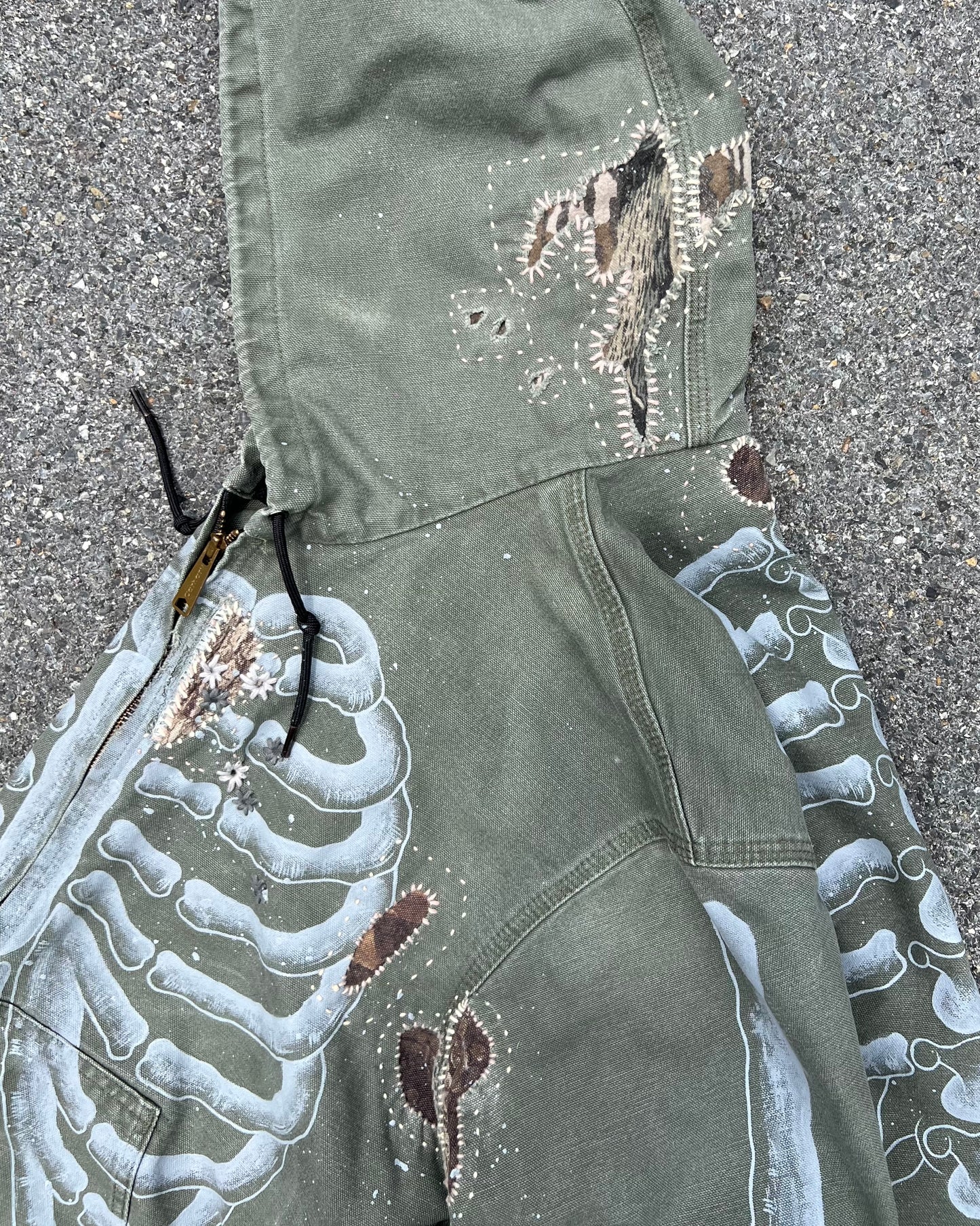""SKELETON" Green Hoodie ☠️☠️