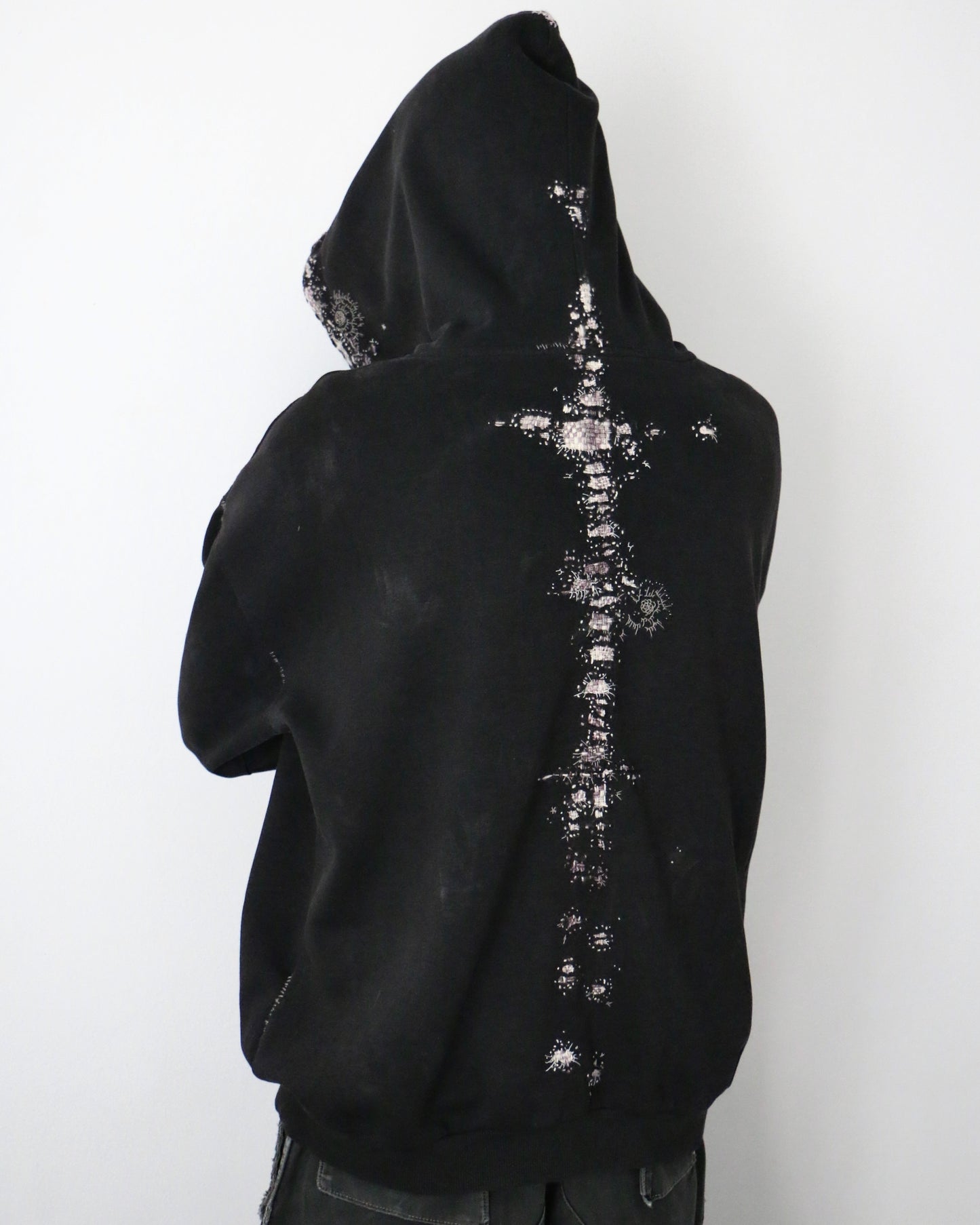 "Embroidered "BORO" Black Hoodie