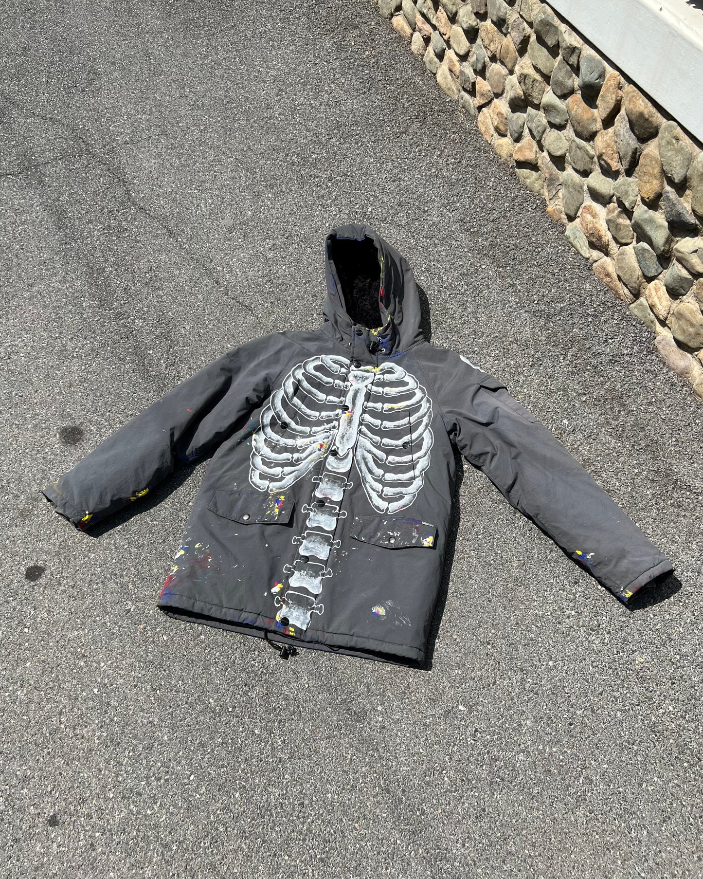 "'SKELETON Grey Parka Jacket ☠️☠️
