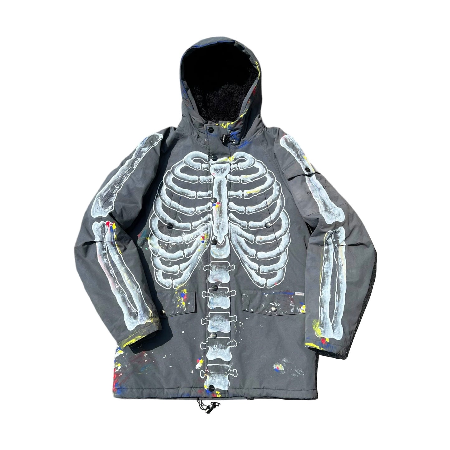 "'SKELETON Grey Parka Jacket ☠️☠️