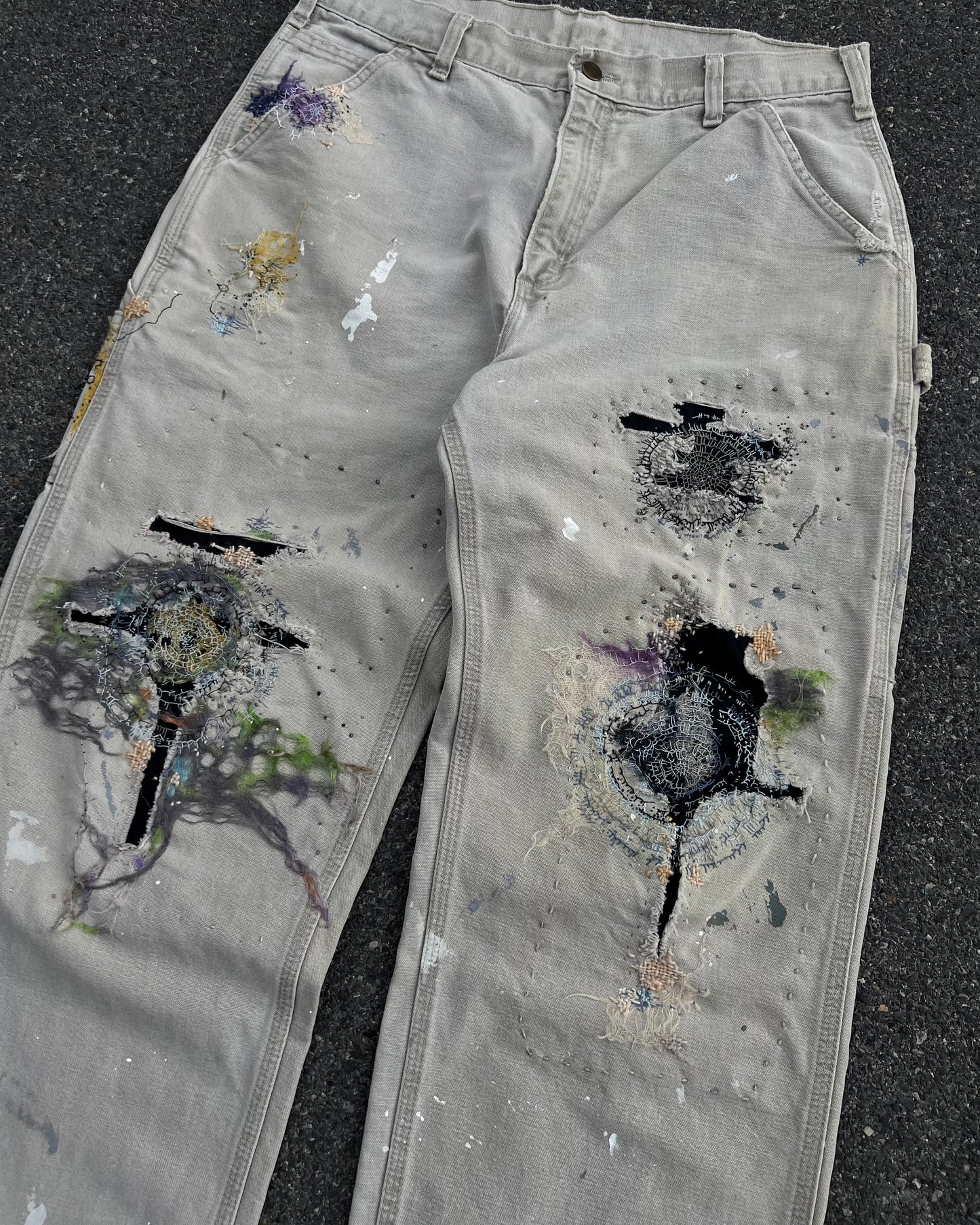 ""'Embroidered "work pants