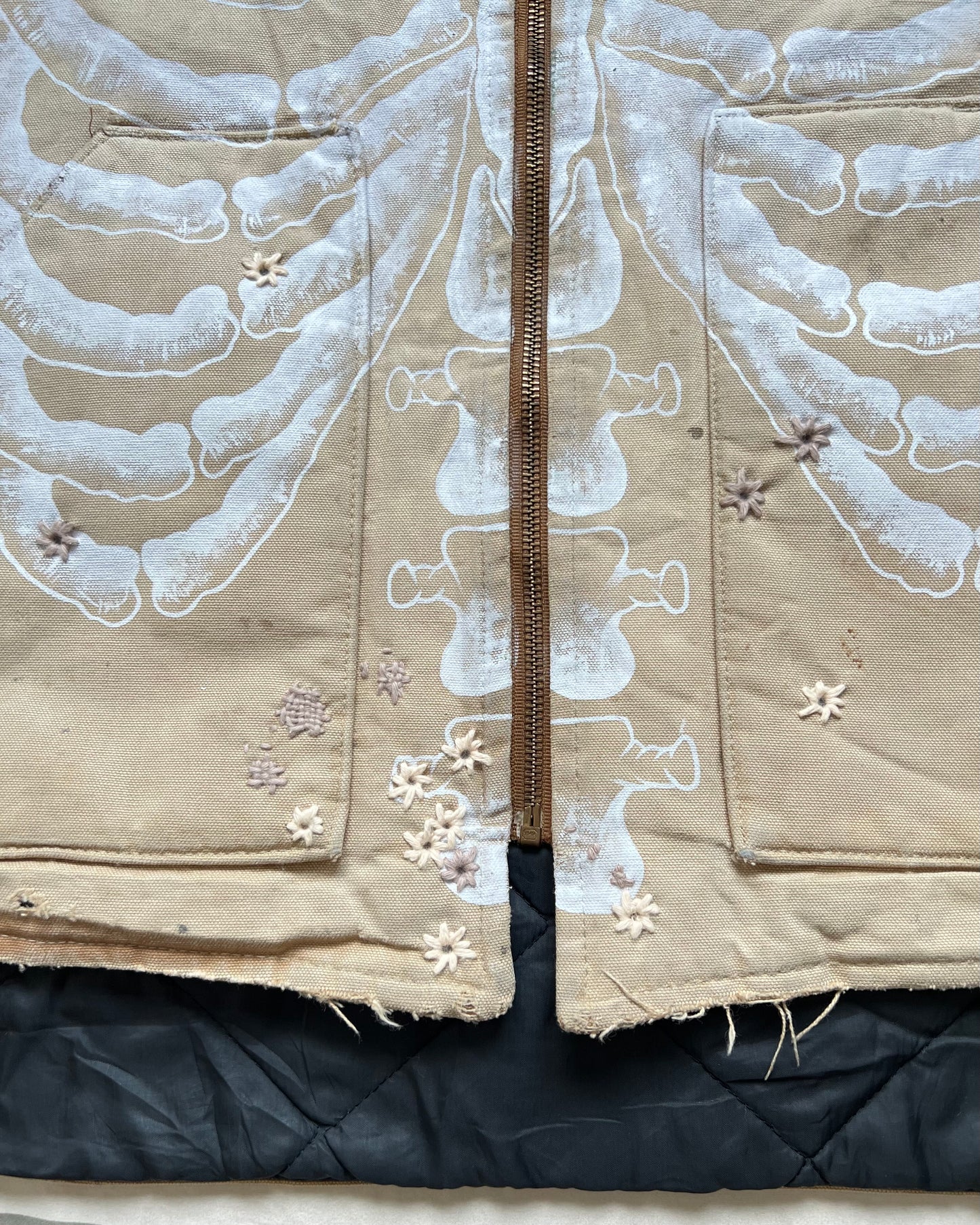 ""SKELETON' Tan Vest