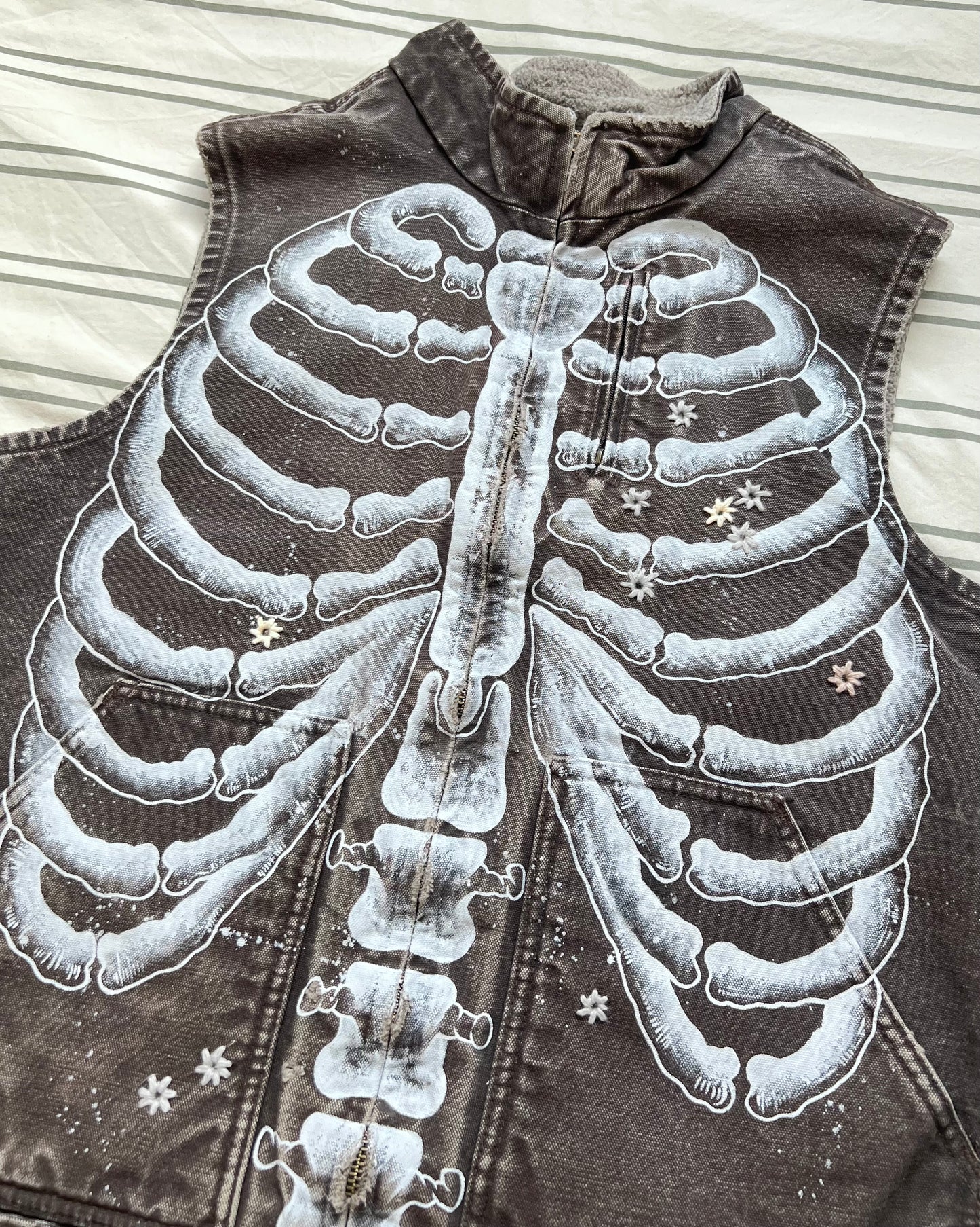""SKELETON' Faded Brown Vest