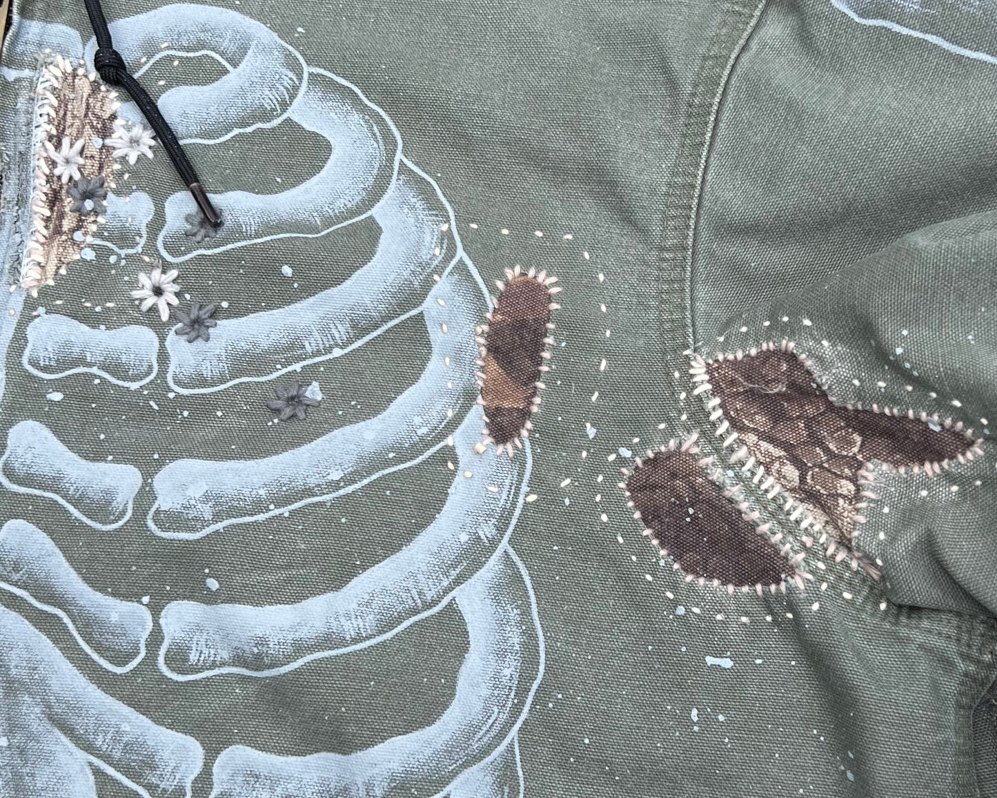 ""SKELETON" Green Hoodie ☠️☠️