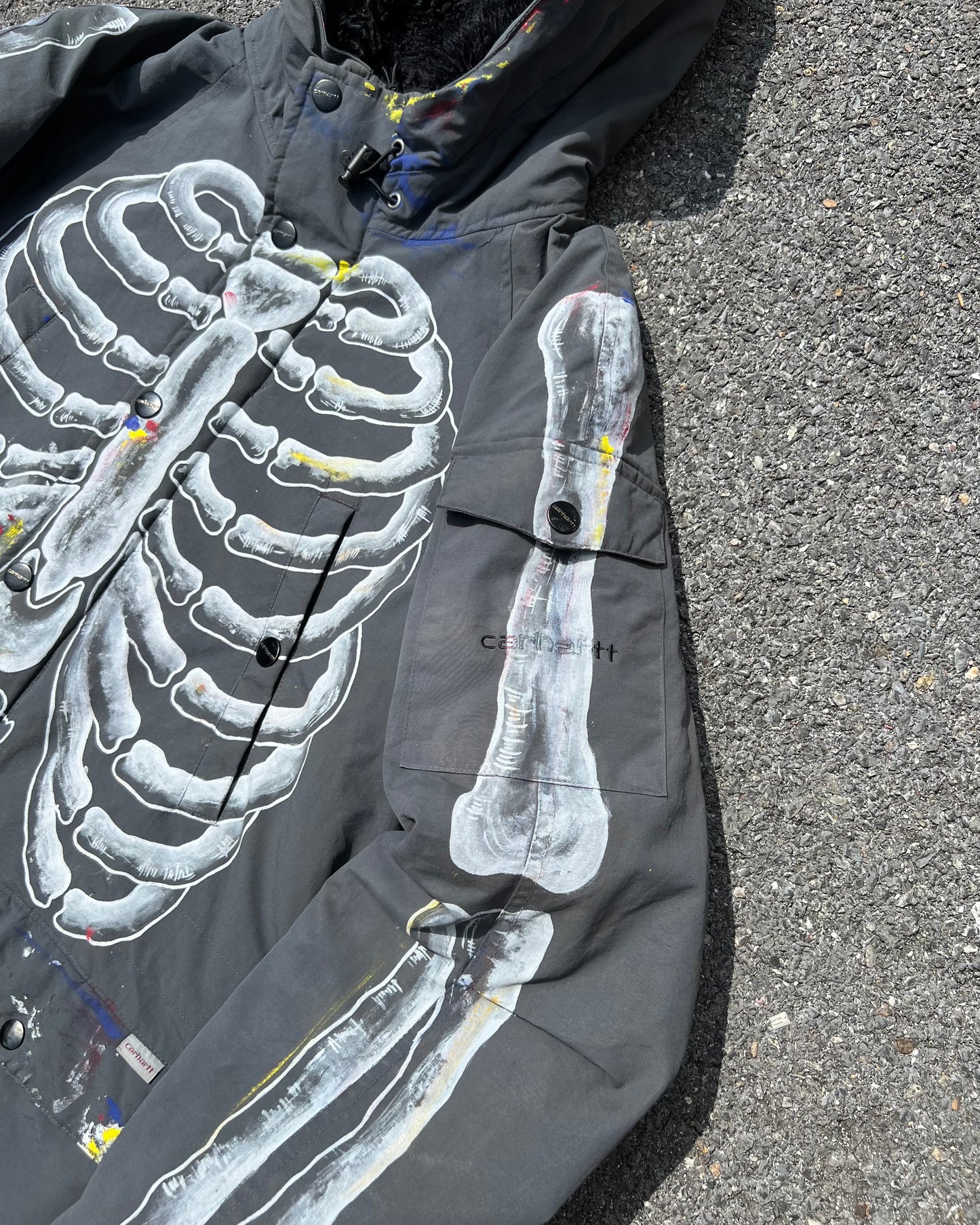 "'SKELETON Grey Parka Jacket ☠️☠️