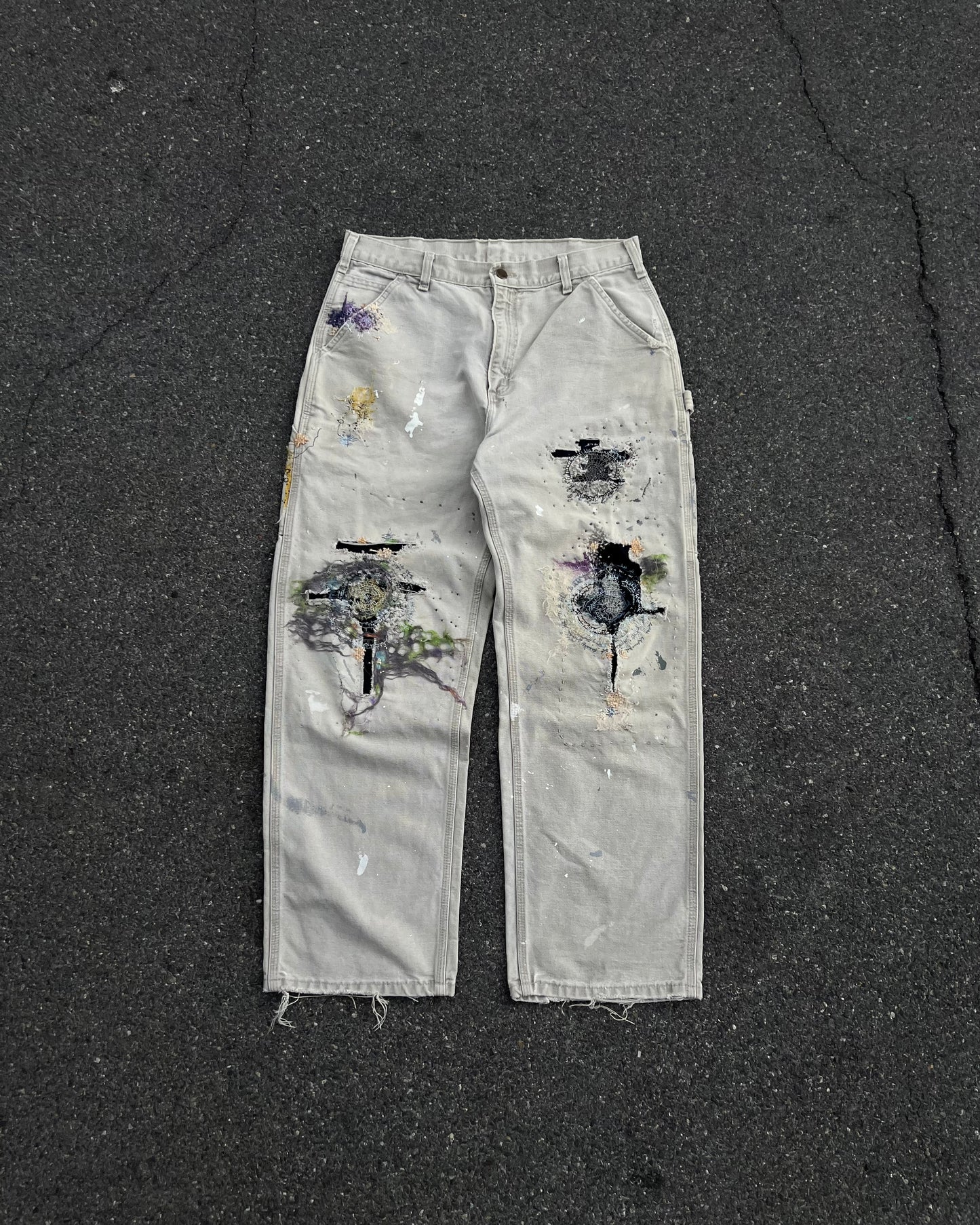 ""'Embroidered "work pants