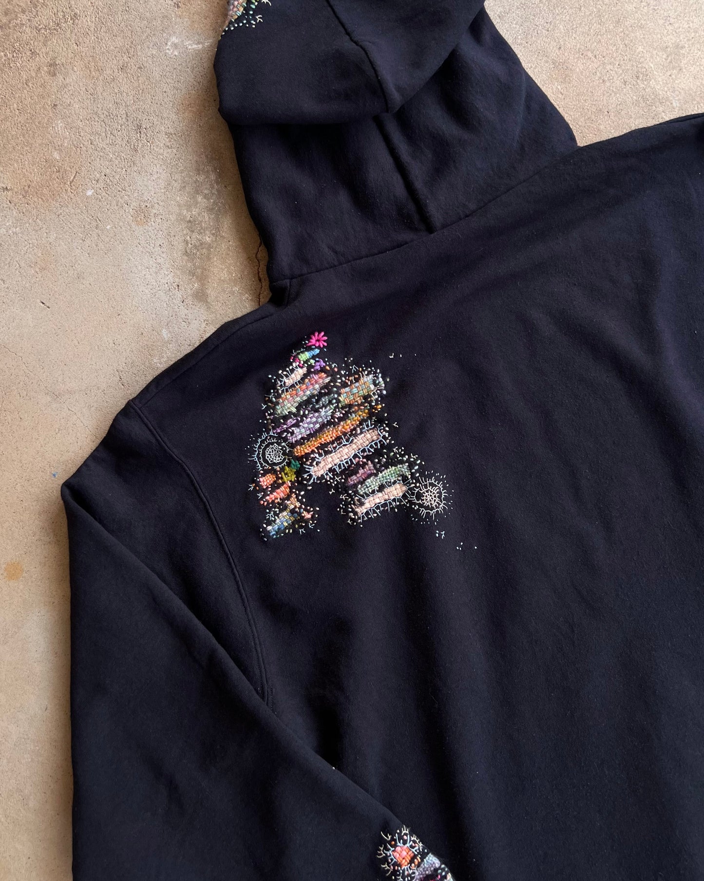 "Embroidered "BORO" Black Hoodie