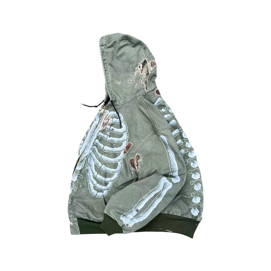 ""SKELETON" Green Hoodie ☠️☠️