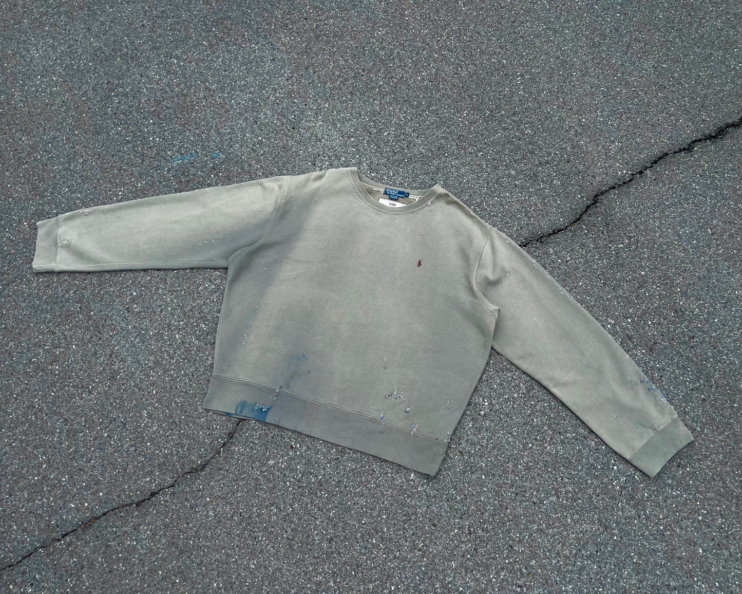 "Embroidered "Dot' Grey Green Sun Faded (POLO)