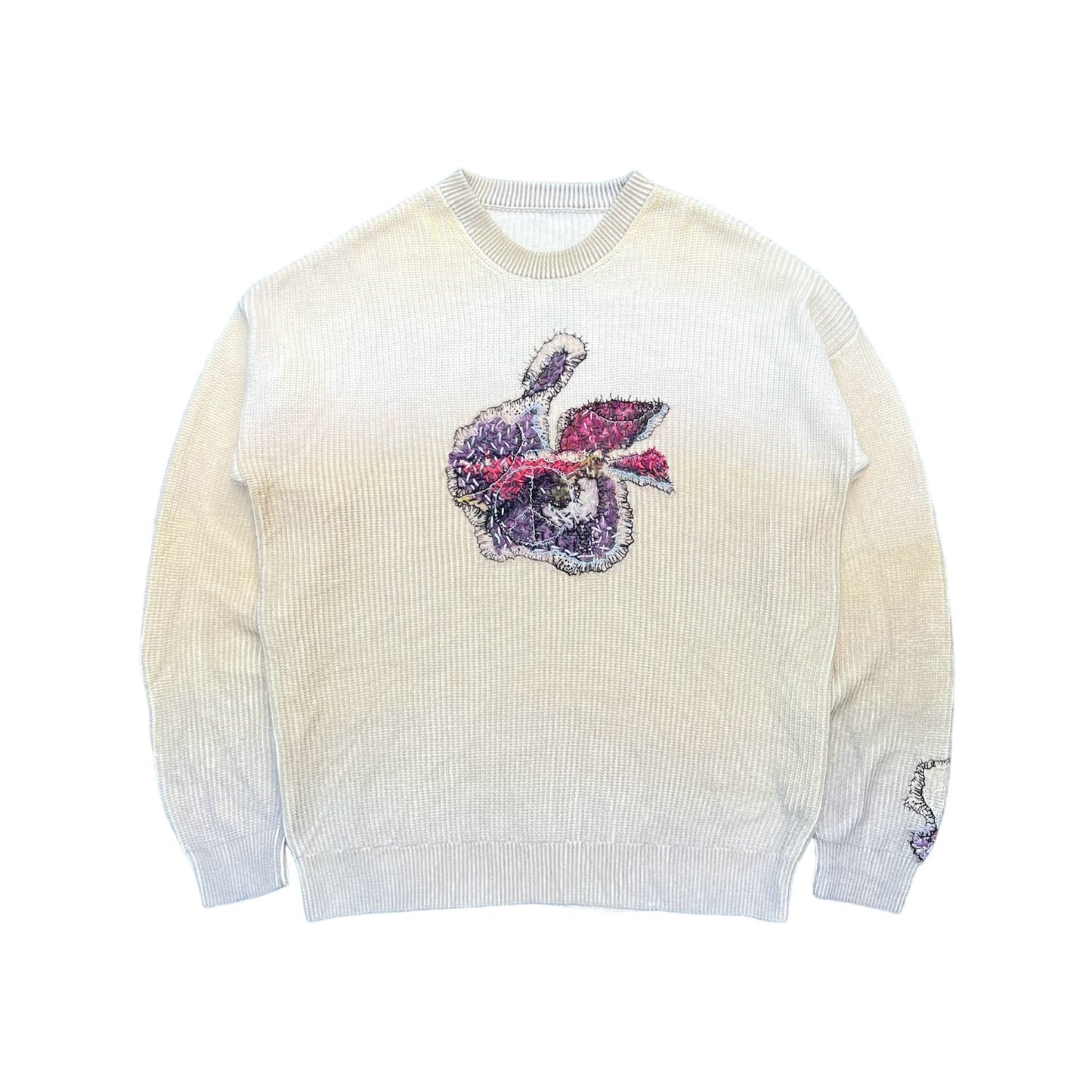 "Embroidered 'crew neck knit