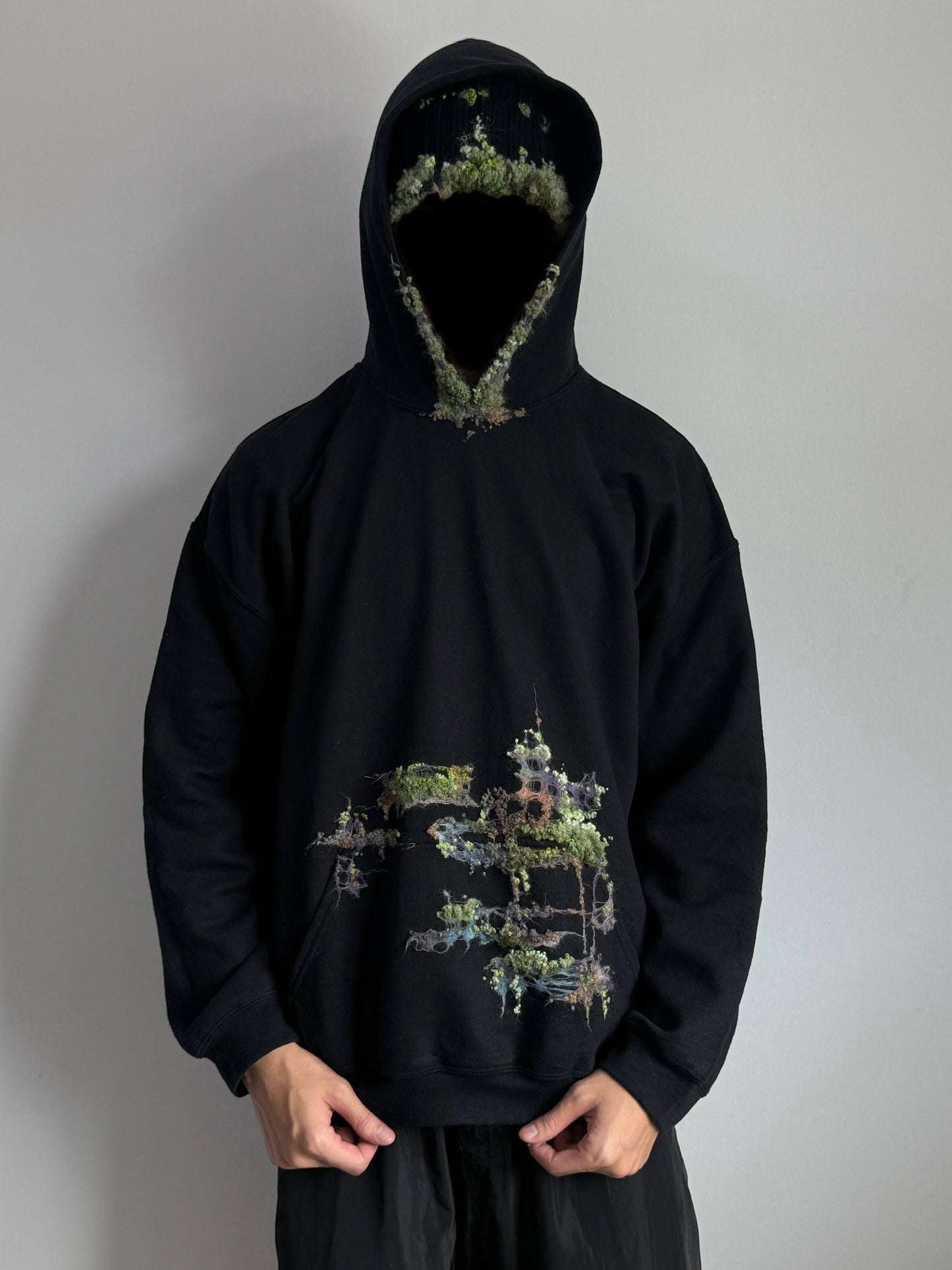 "   Embroidered Black Hoodie