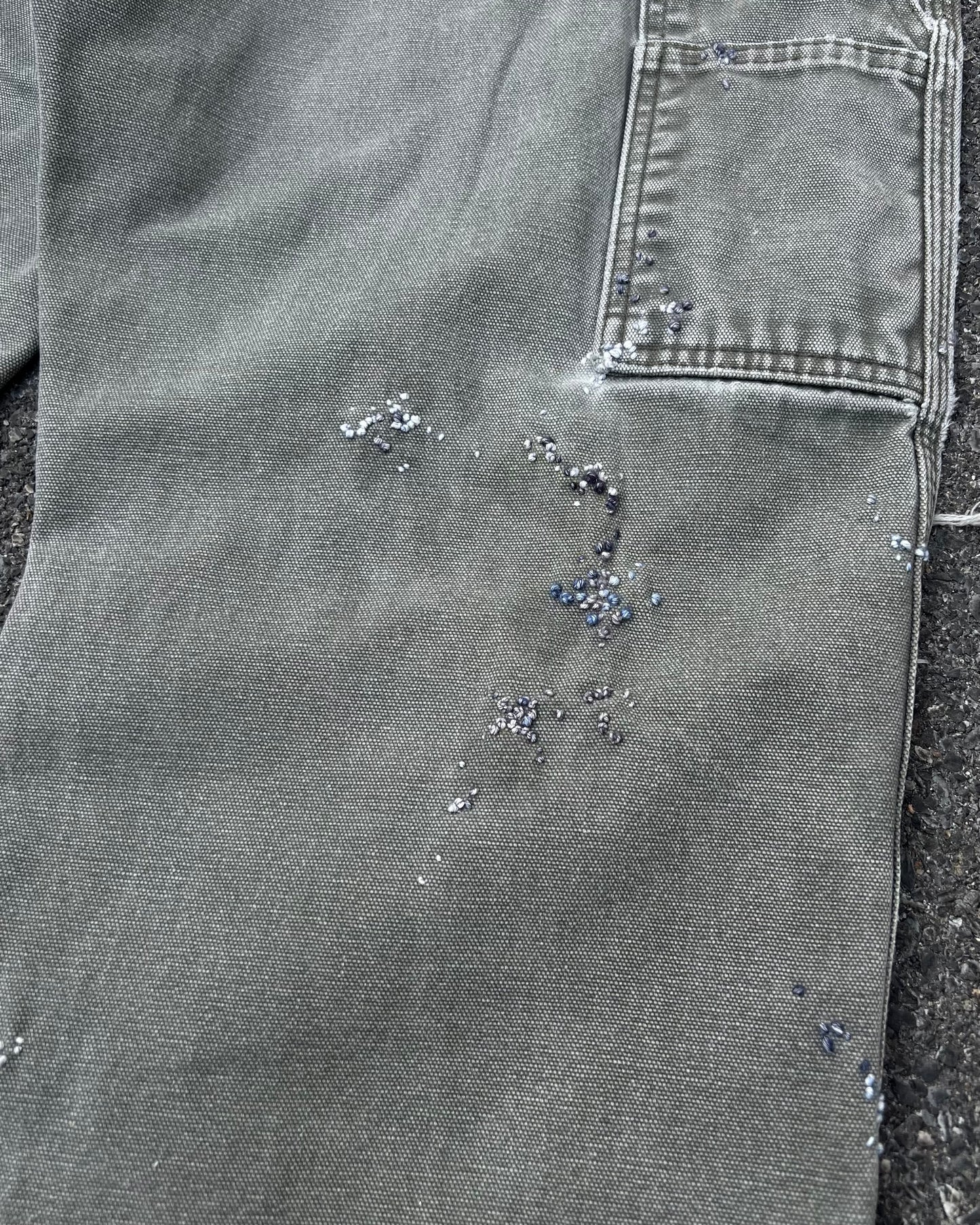 "Embroidered Dot Grey Pants