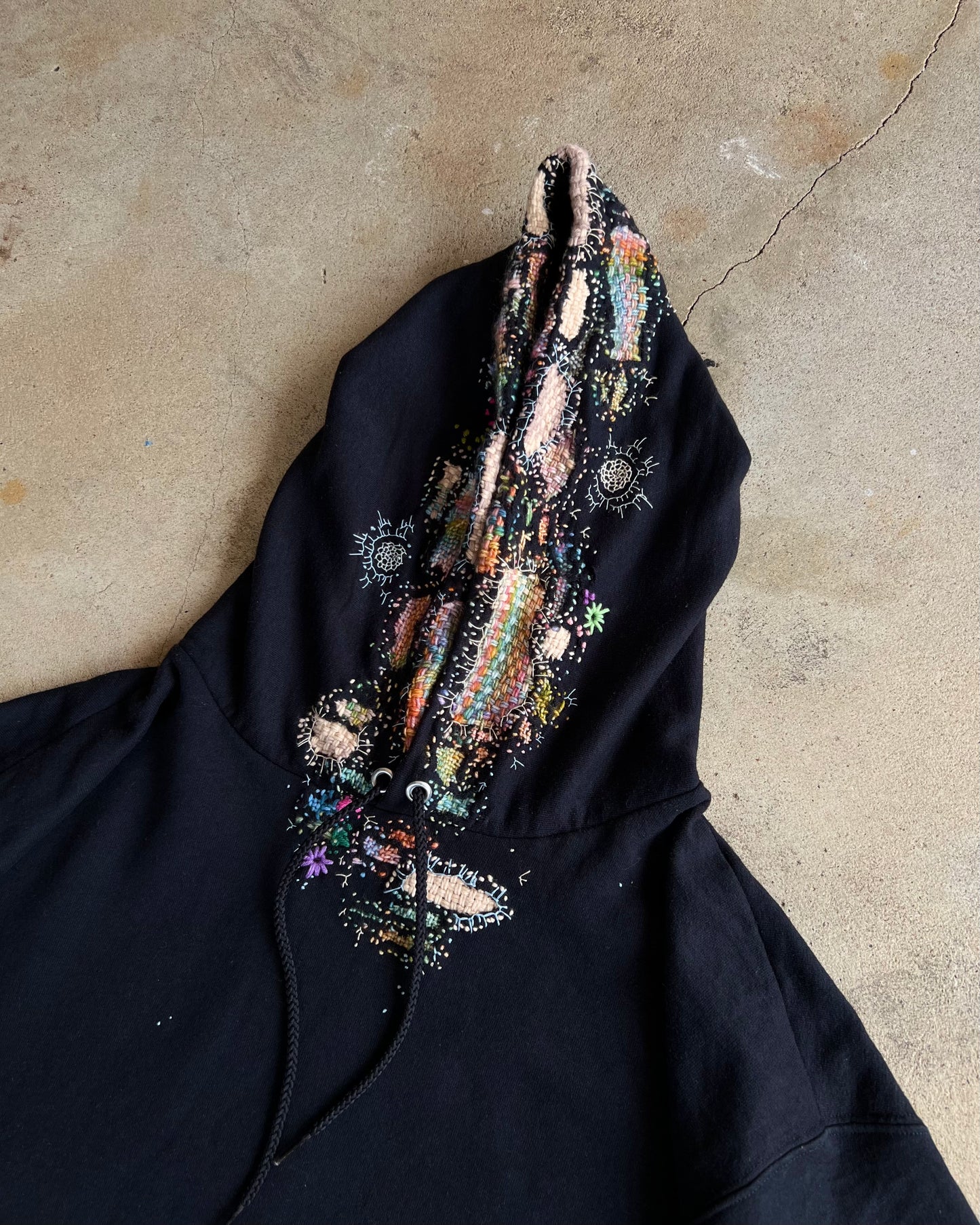 "Embroidered "BORO" Black Hoodie