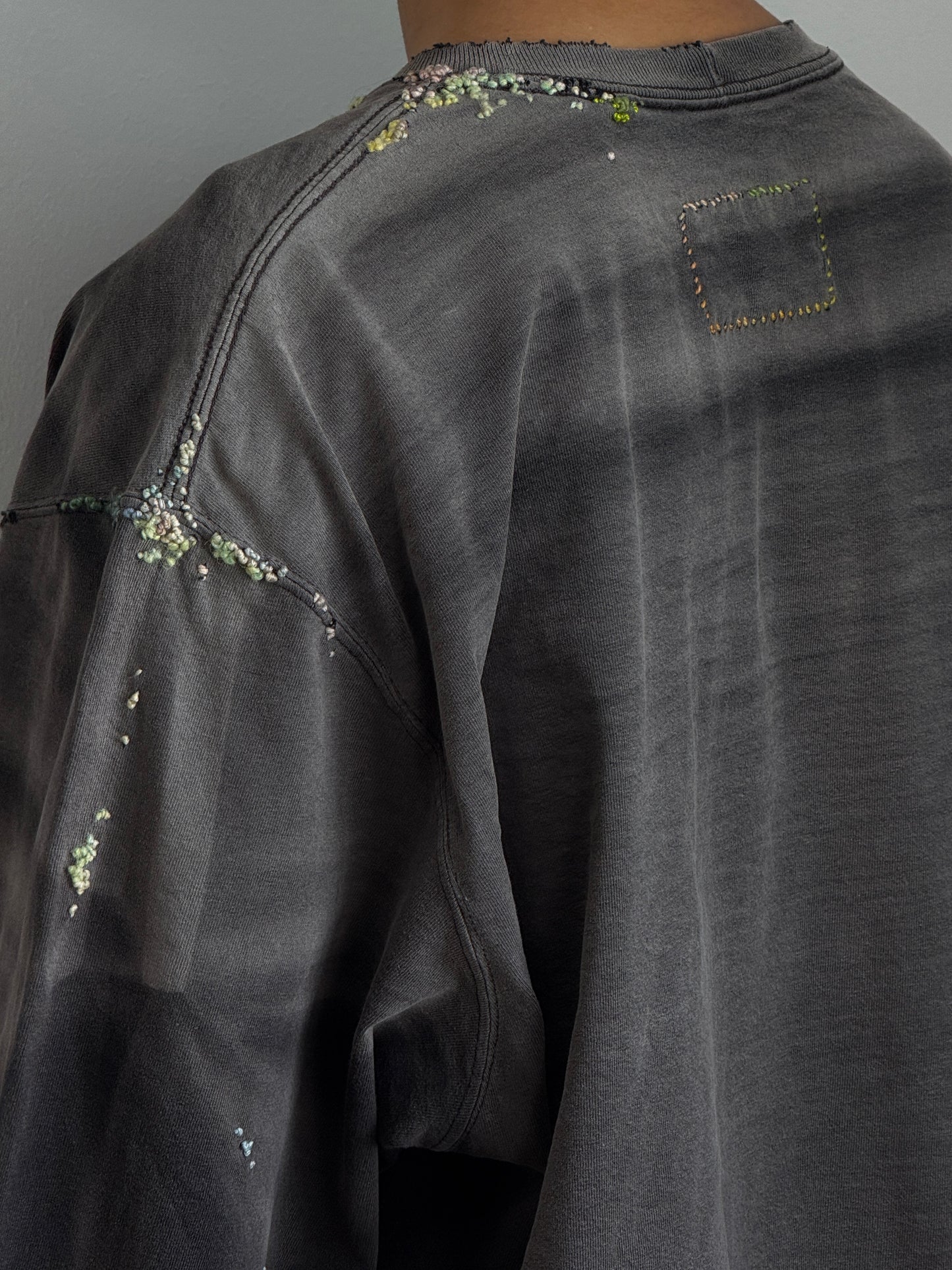 "   Embroidered Black Faded Longsleeve