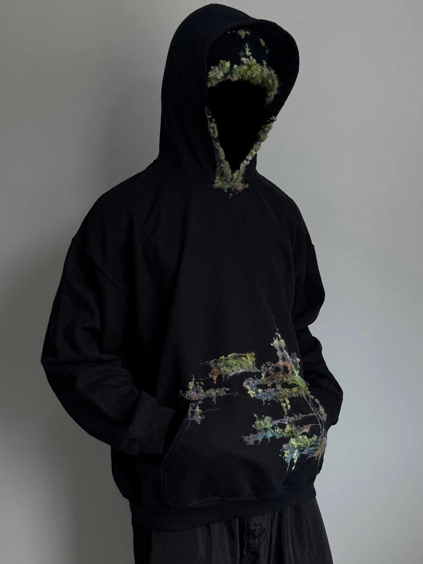 "   Embroidered Black Hoodie