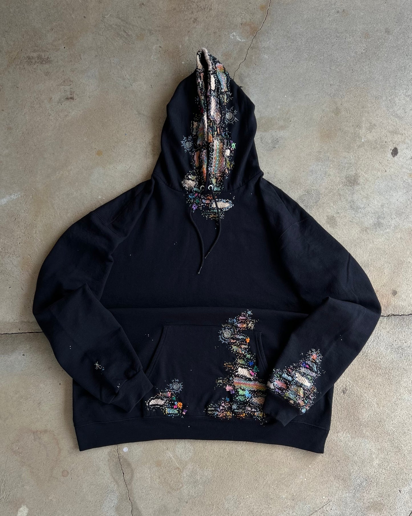 "Embroidered "BORO" Black Hoodie