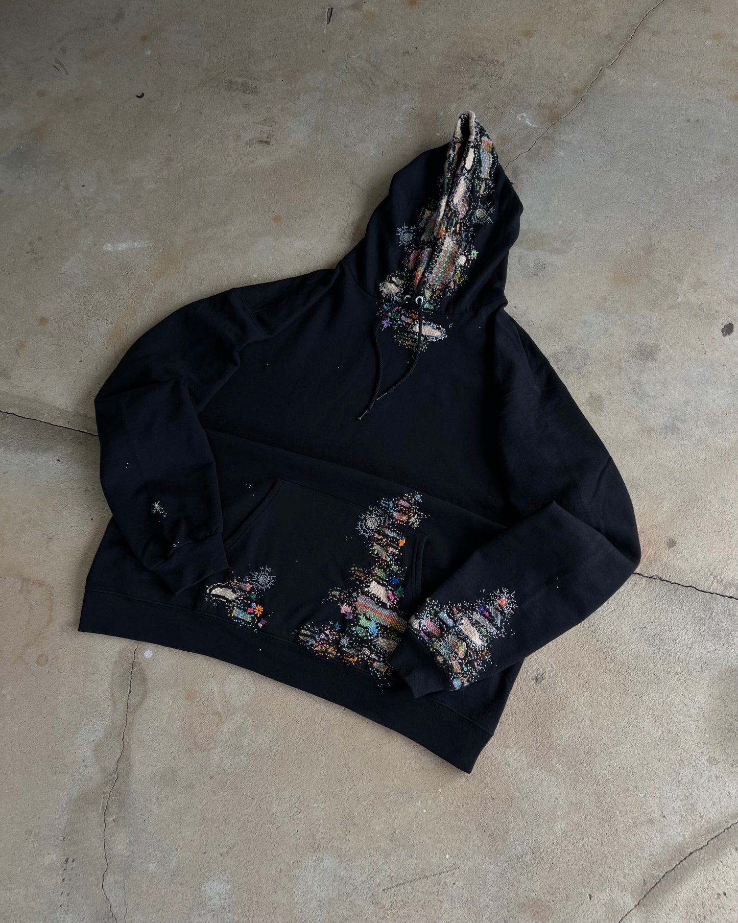 "Embroidered "BORO" Black Hoodie