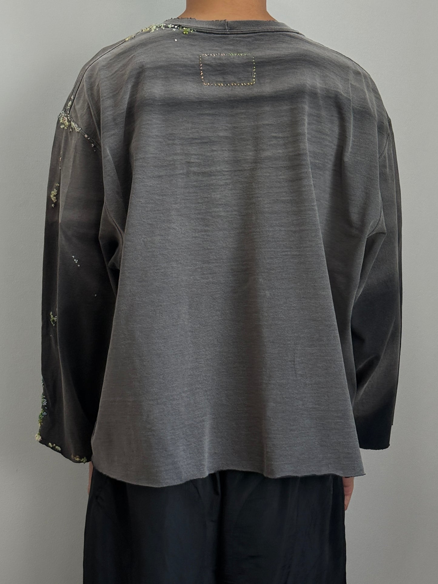 "   Embroidered Black Faded Longsleeve