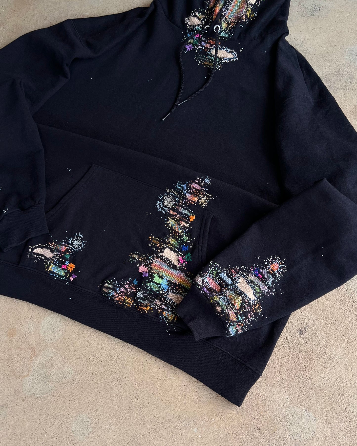 "Embroidered "BORO" Black Hoodie