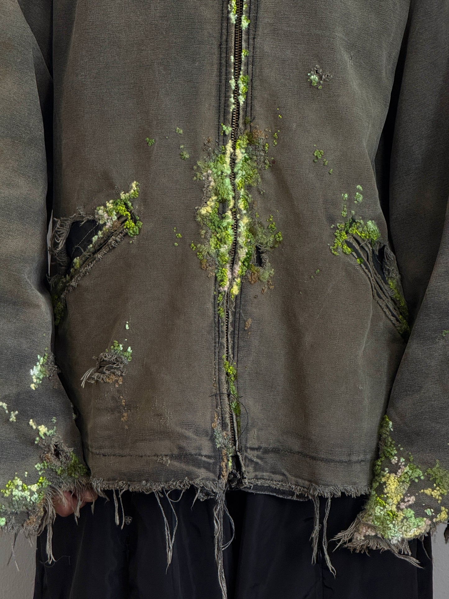 "    Embroidered Distressed Hoodie