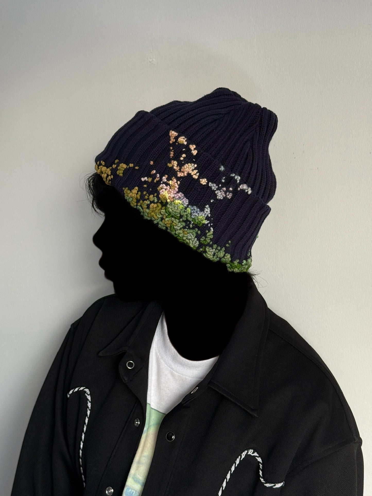 "  Embroidered Dot Beanie