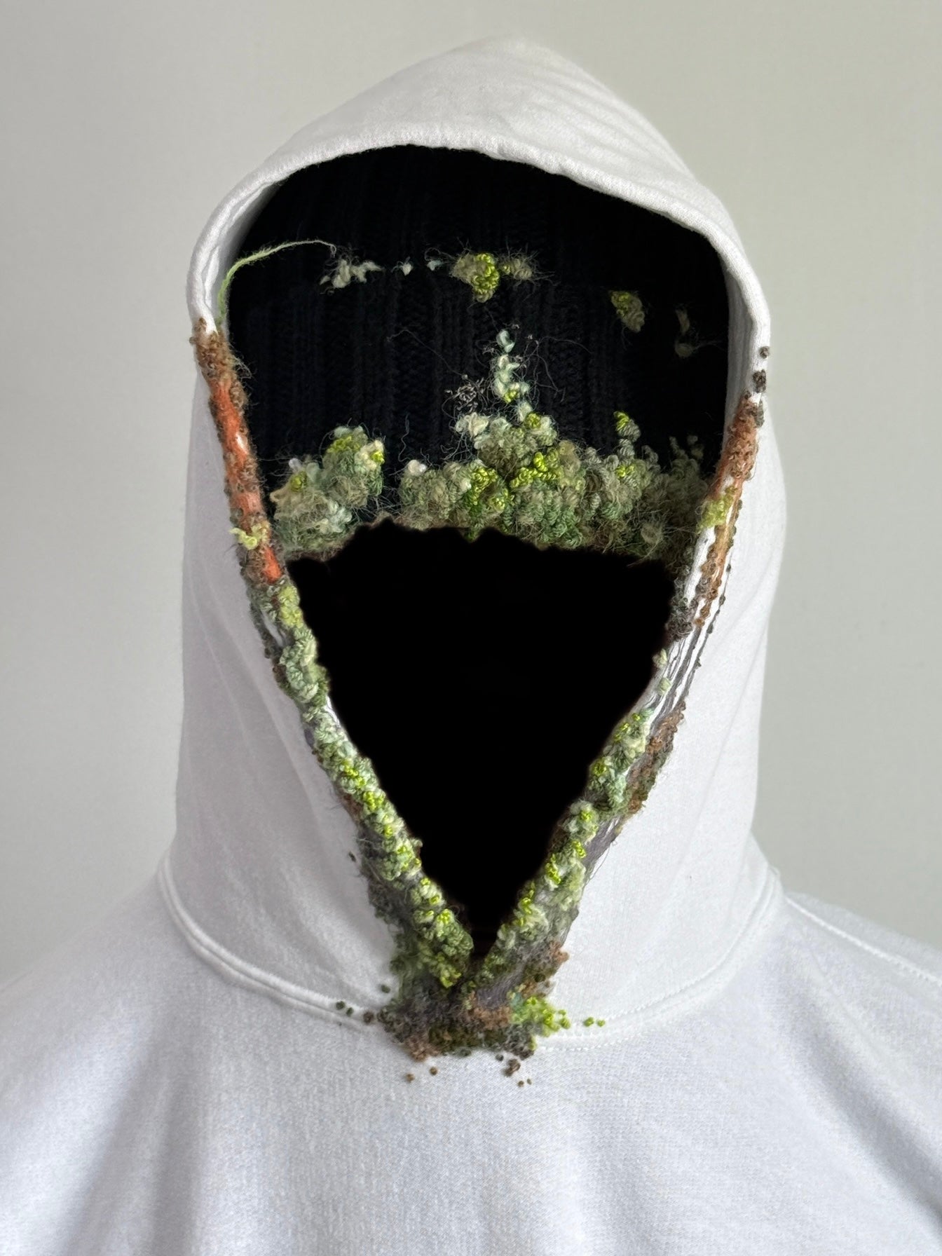 "    Embroidered White Hoodie