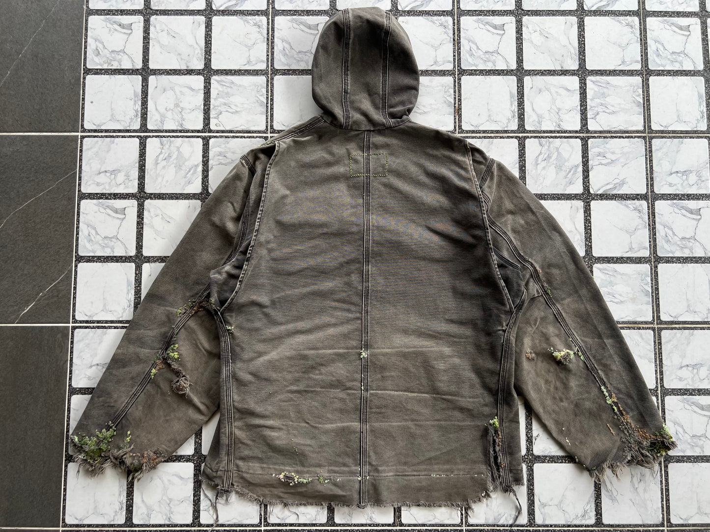 "    Embroidered Distressed Hoodie