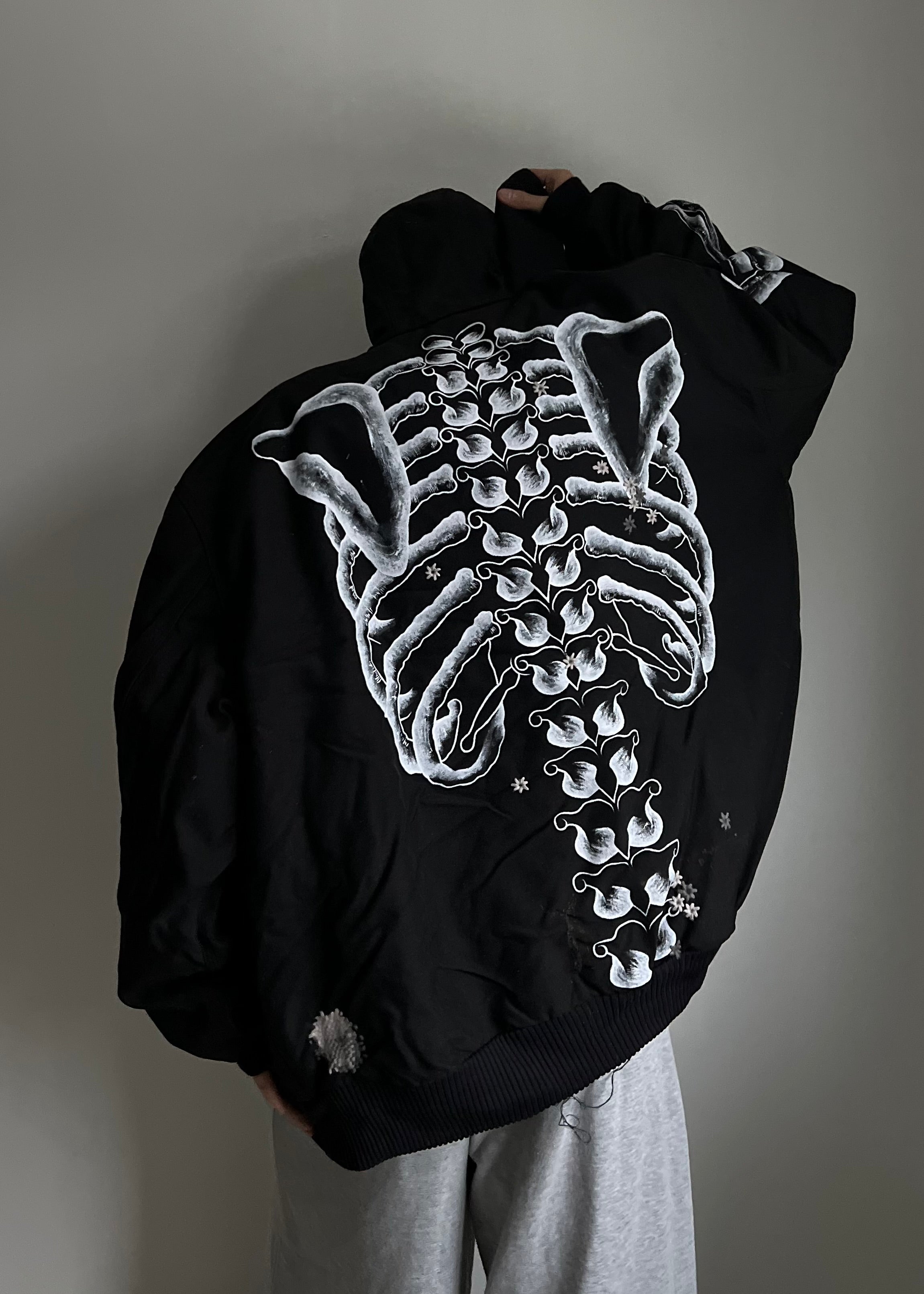 SKELETON Black Hoodie – songsamnoung