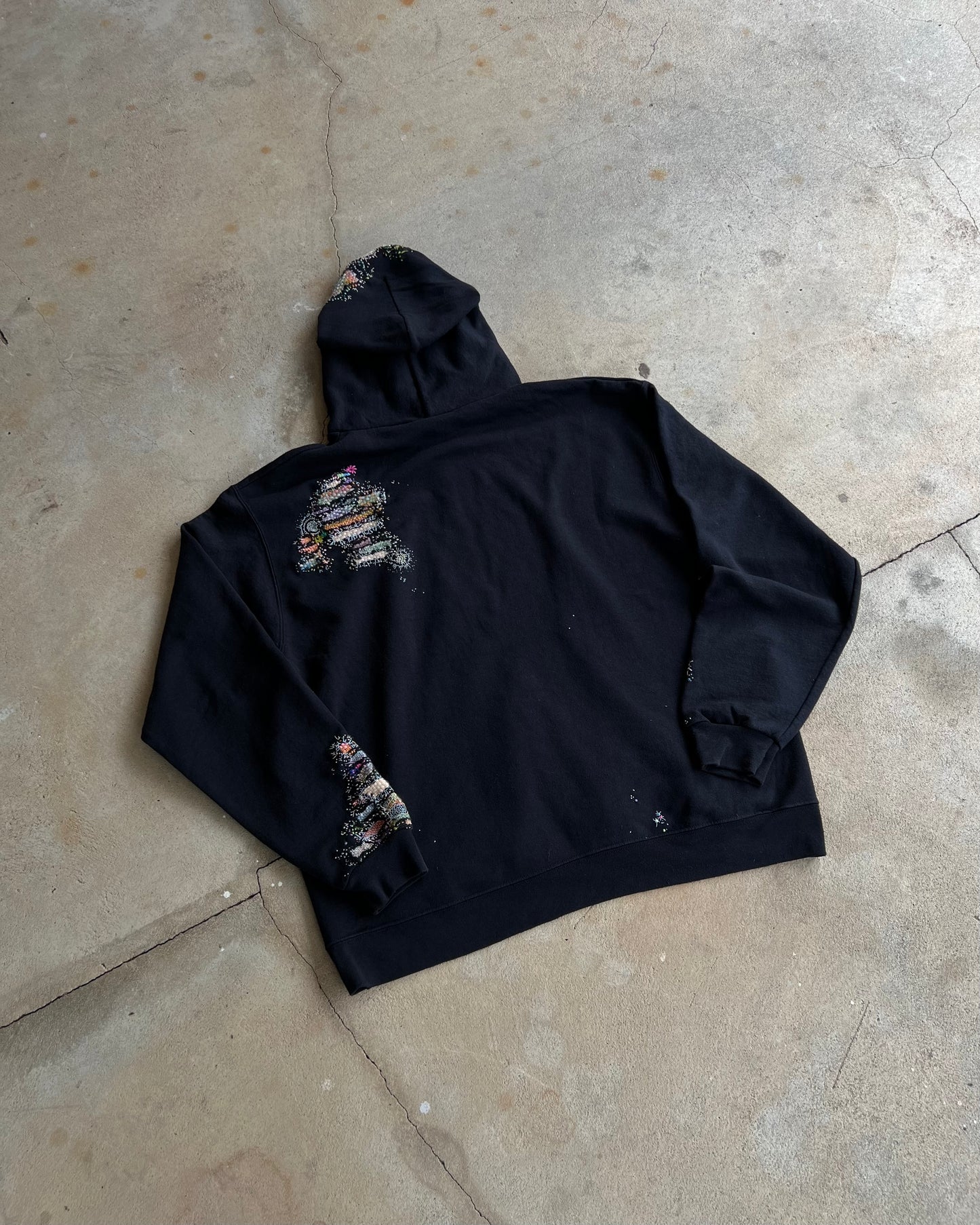 "Embroidered "BORO" Black Hoodie