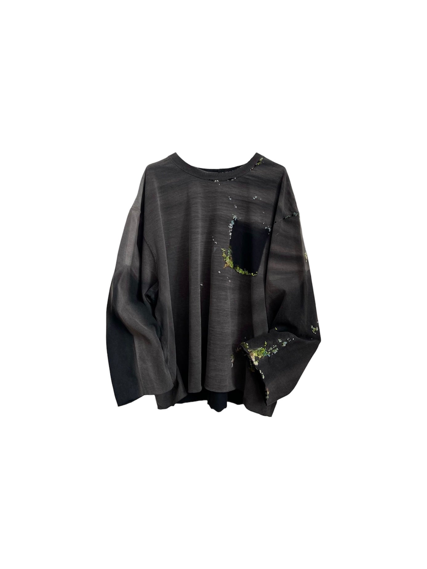 "   Embroidered Black Faded Longsleeve
