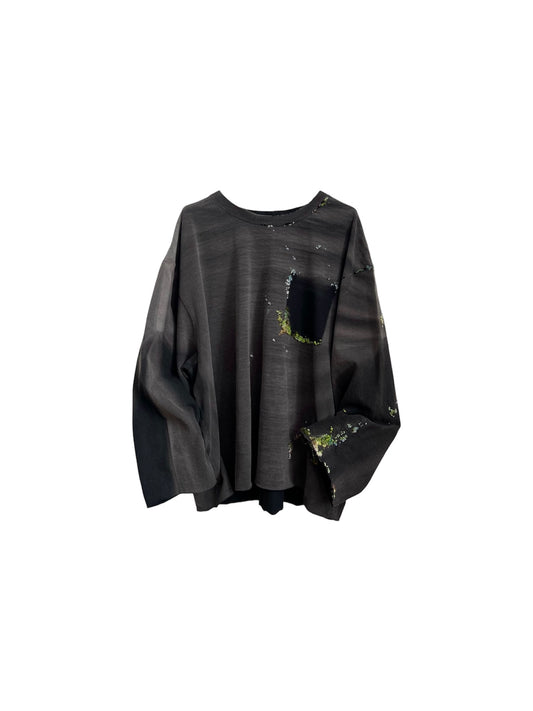 "   Embroidered Black Faded Longsleeve