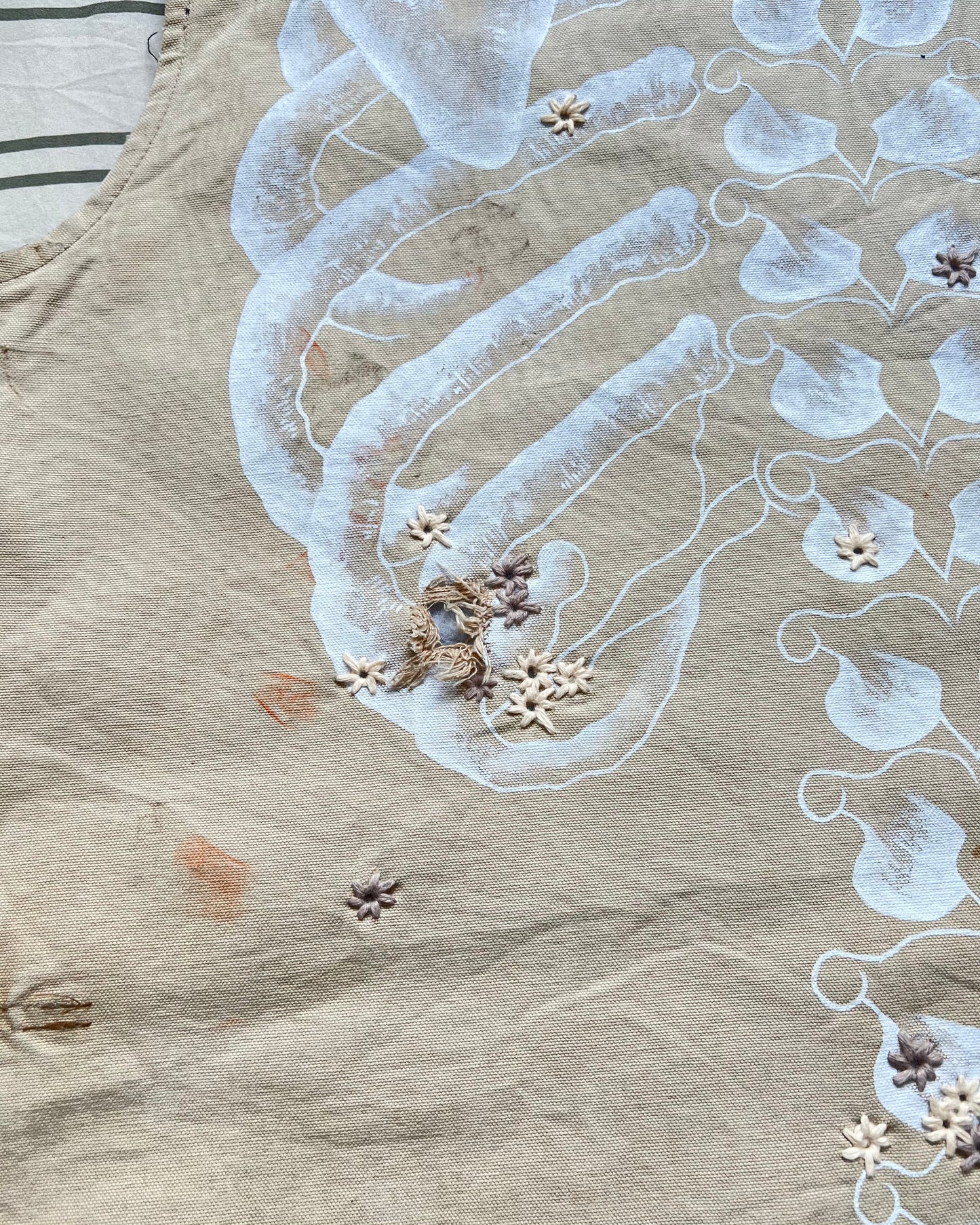 ""SKELETON' Tan Vest