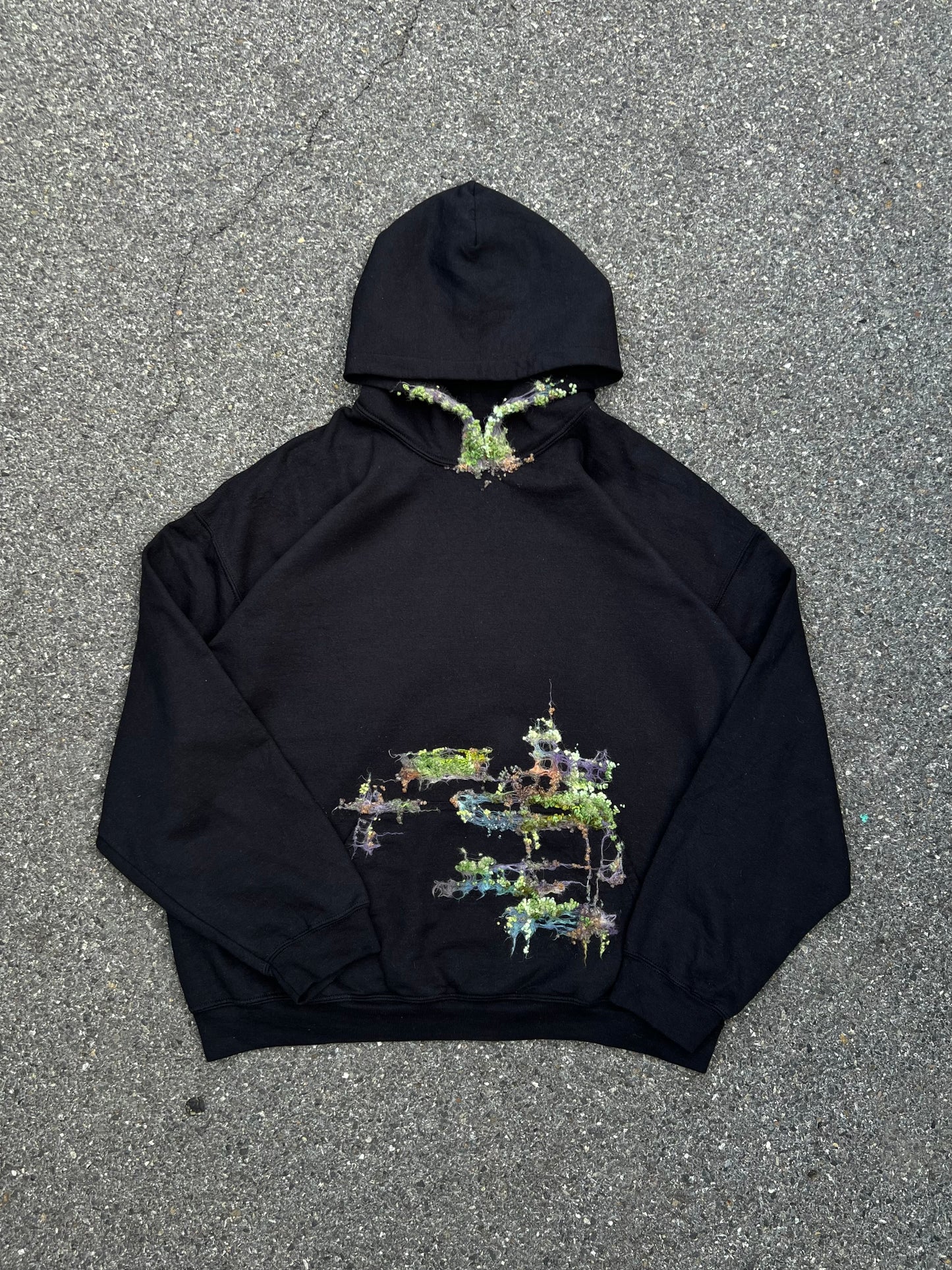 "   Embroidered Black Hoodie