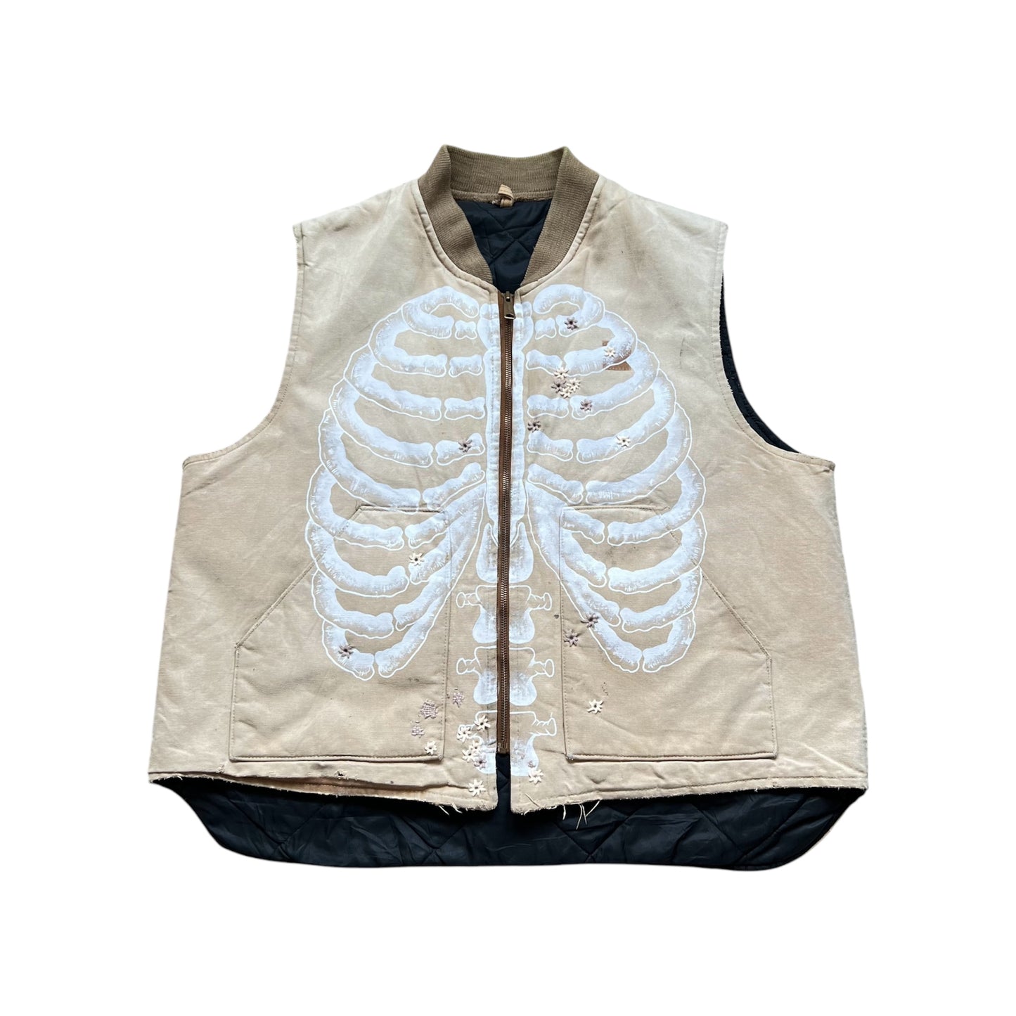 ""SKELETON' Tan Vest