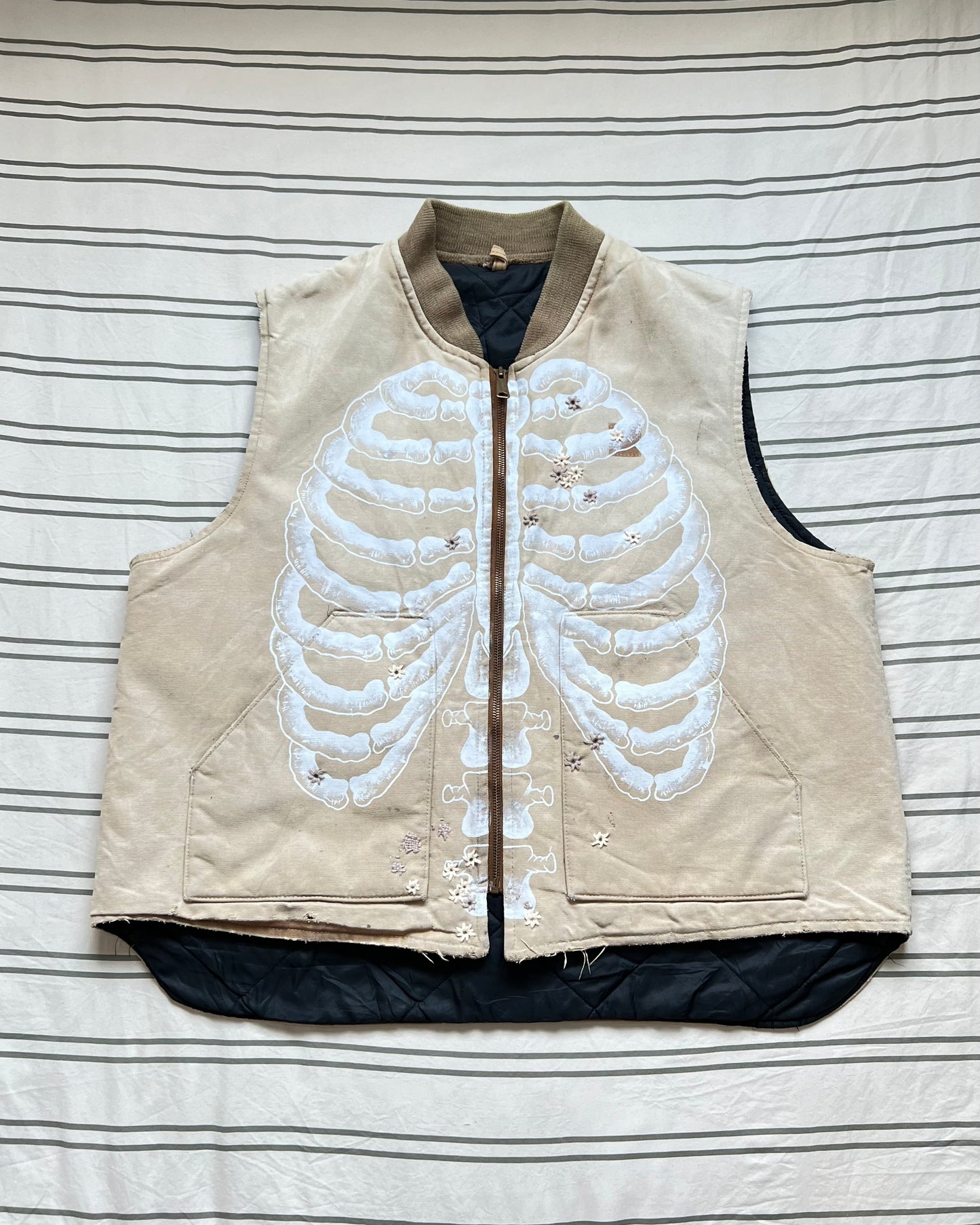 ""SKELETON' Tan Vest