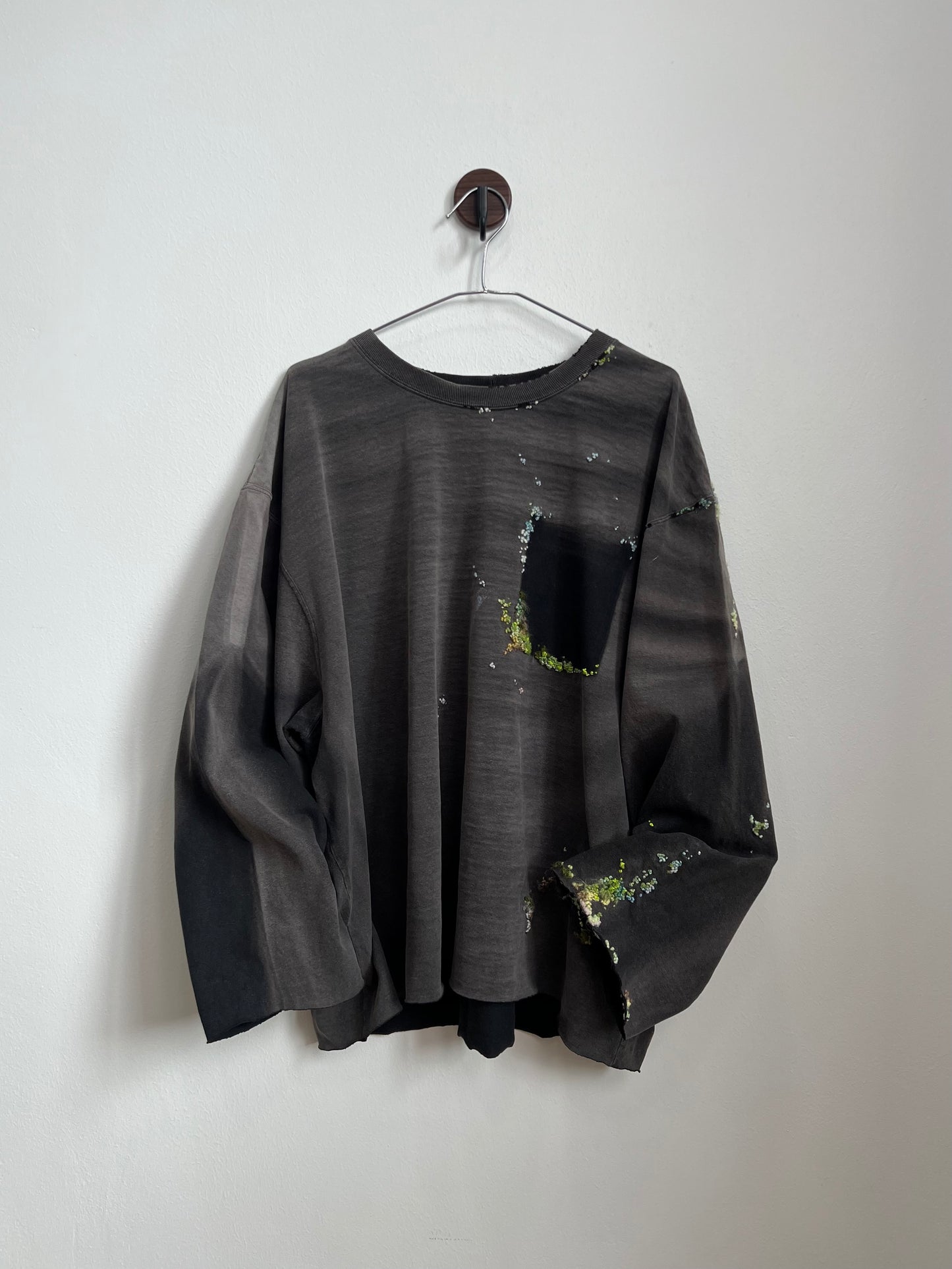 "   Embroidered Black Faded Longsleeve
