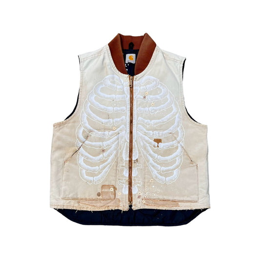 ""SKELETON "Tan Faded Vest ☠️☠️