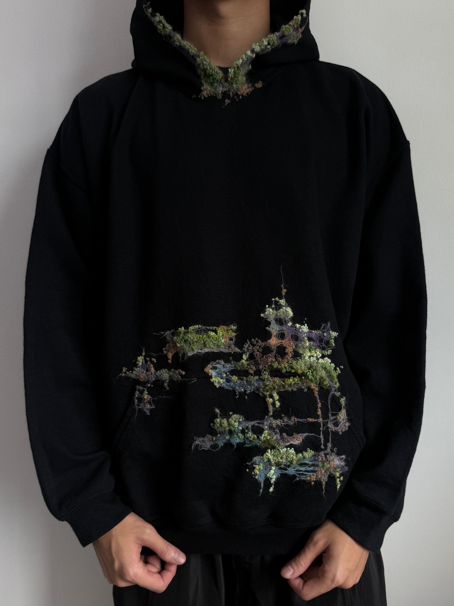 "   Embroidered Black Hoodie