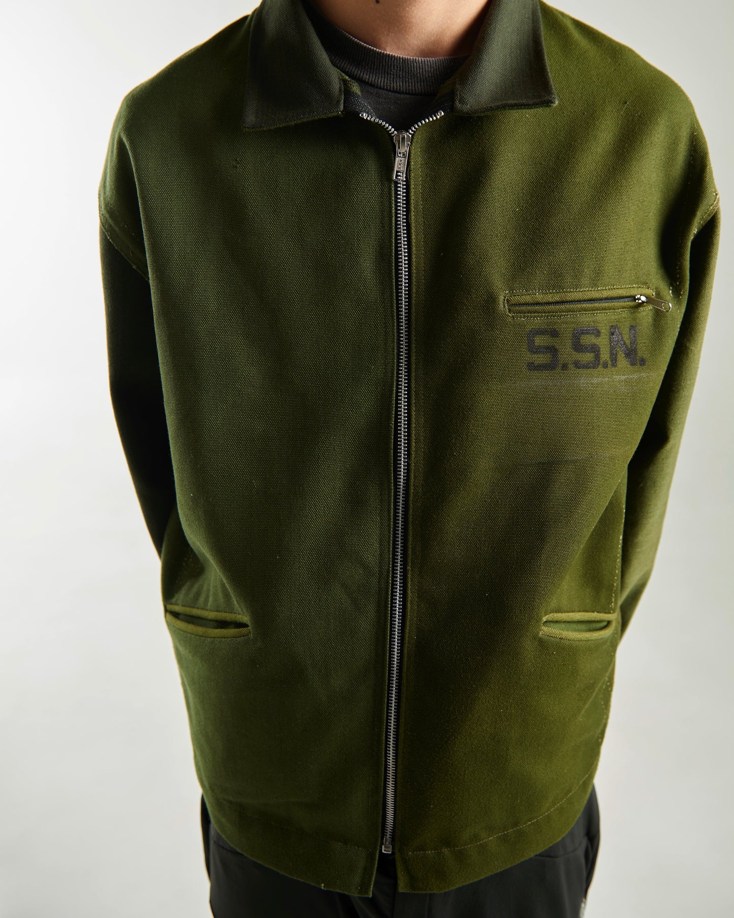 Z SSN Patchwork Military Canvas Jacket (Green)