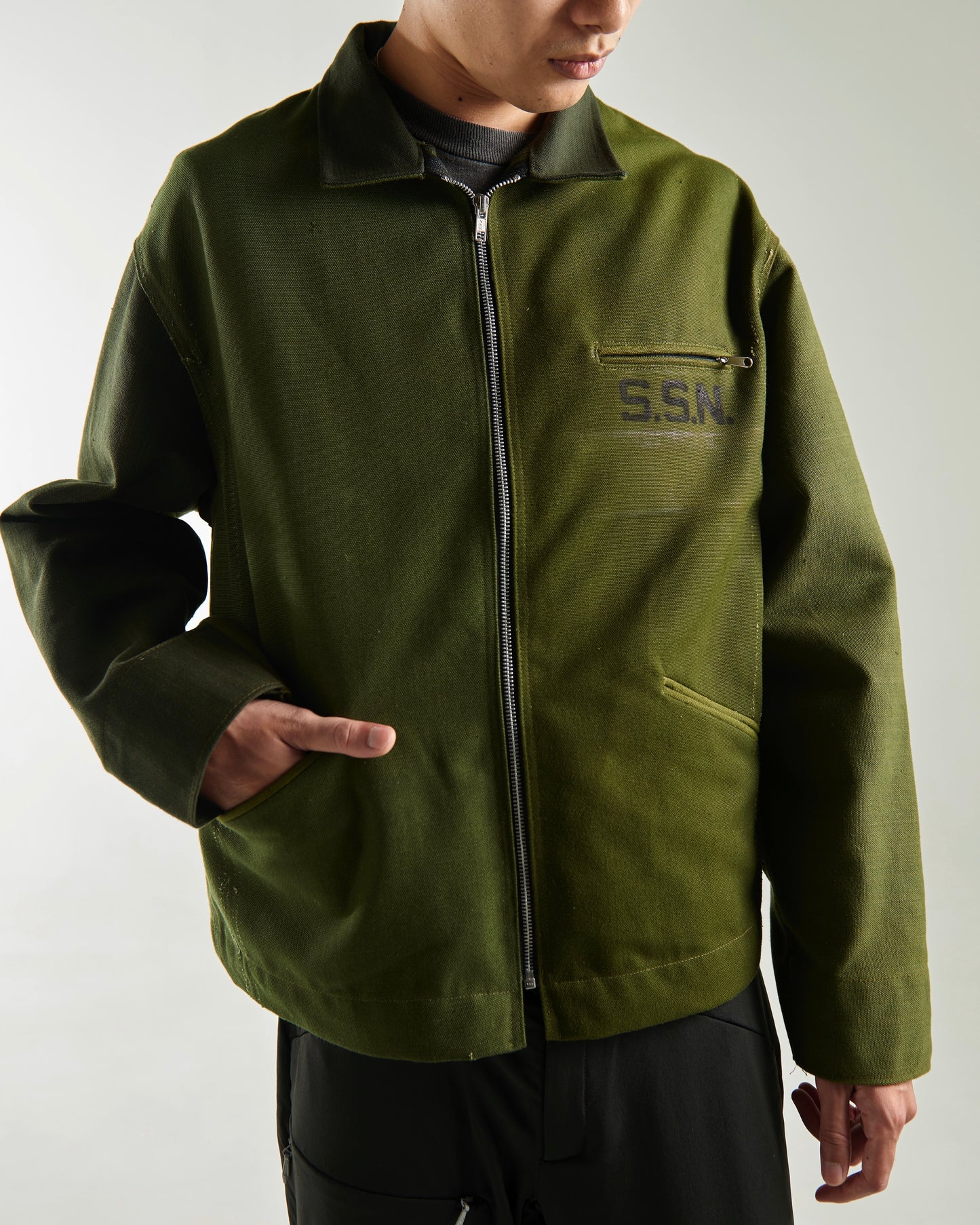 Z SSN Patchwork Military Canvas Jacket (Green)